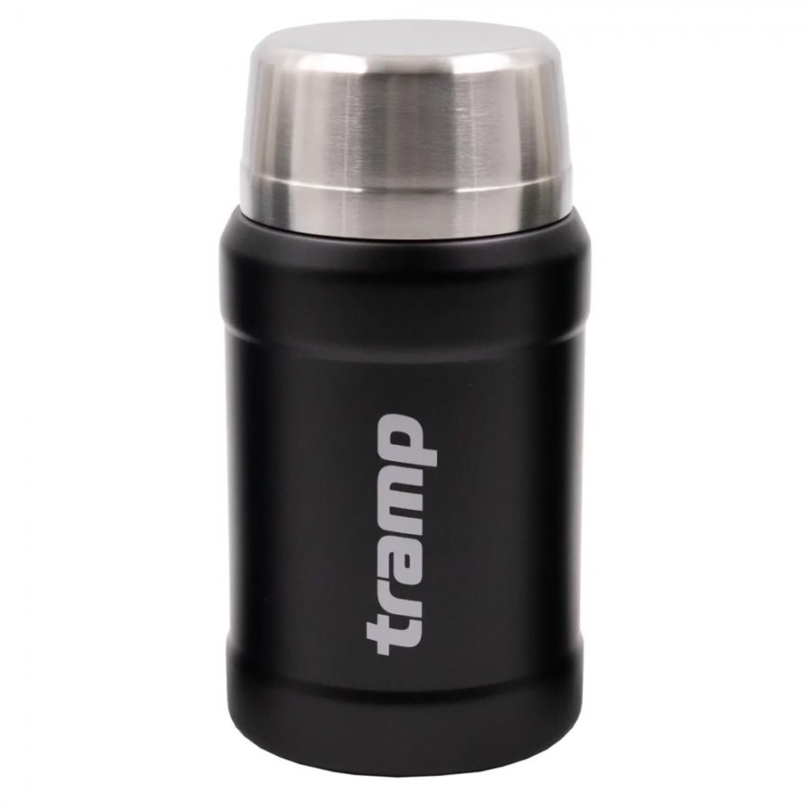 Термос Tramp с широким горлом 0,8л с сумкой черный - фото 1