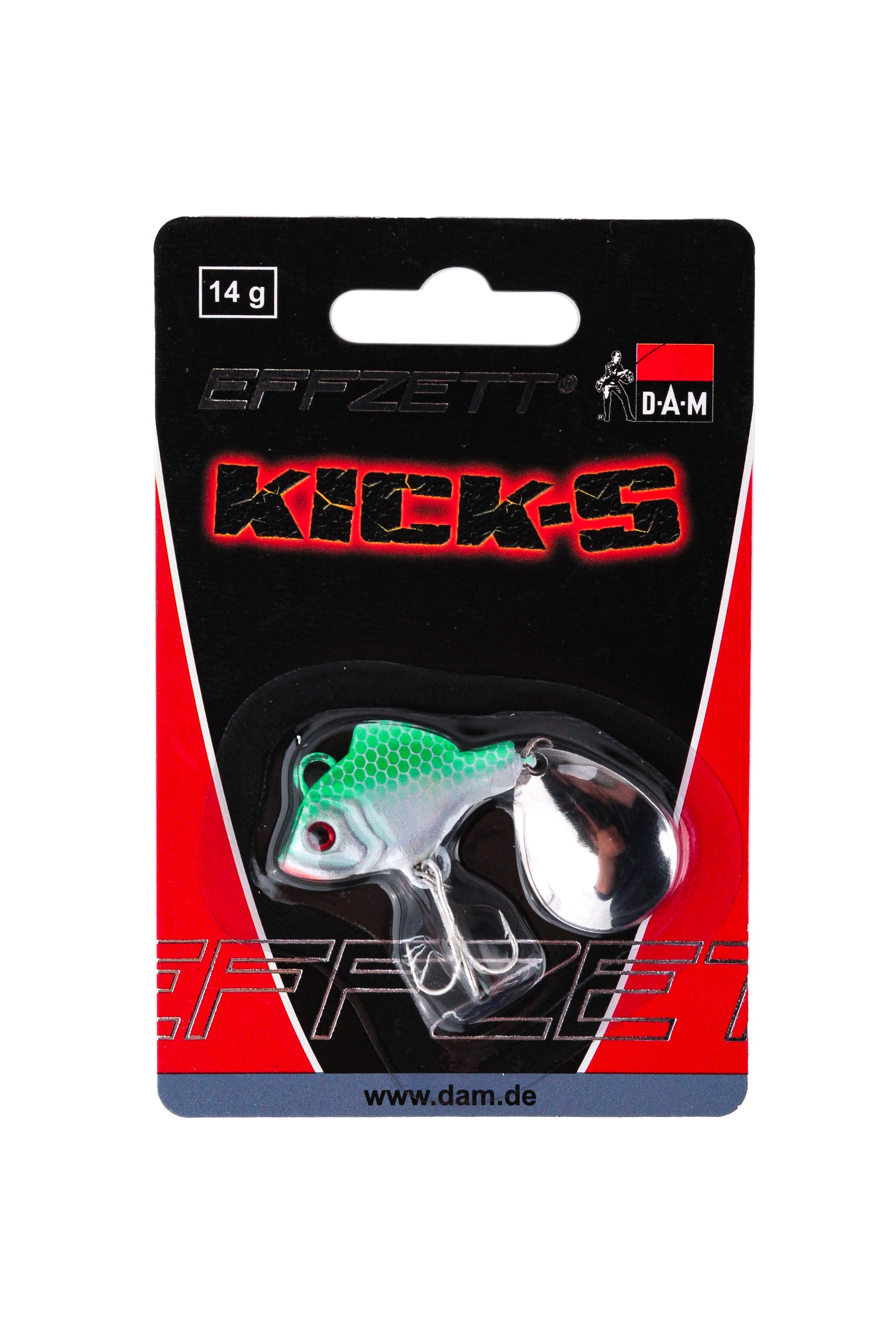 Блесна DAM Effzett Kick-S spinner green 14гр - фото 1