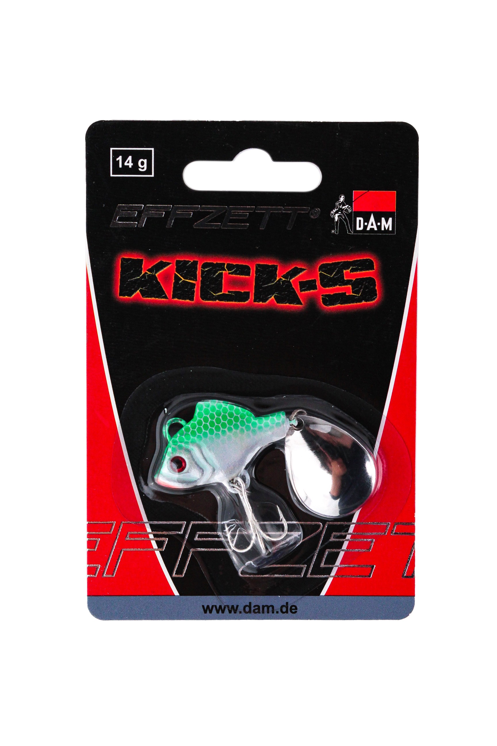 Блесна DAM Effzett Kick-S spinner green 14гр - фото 1