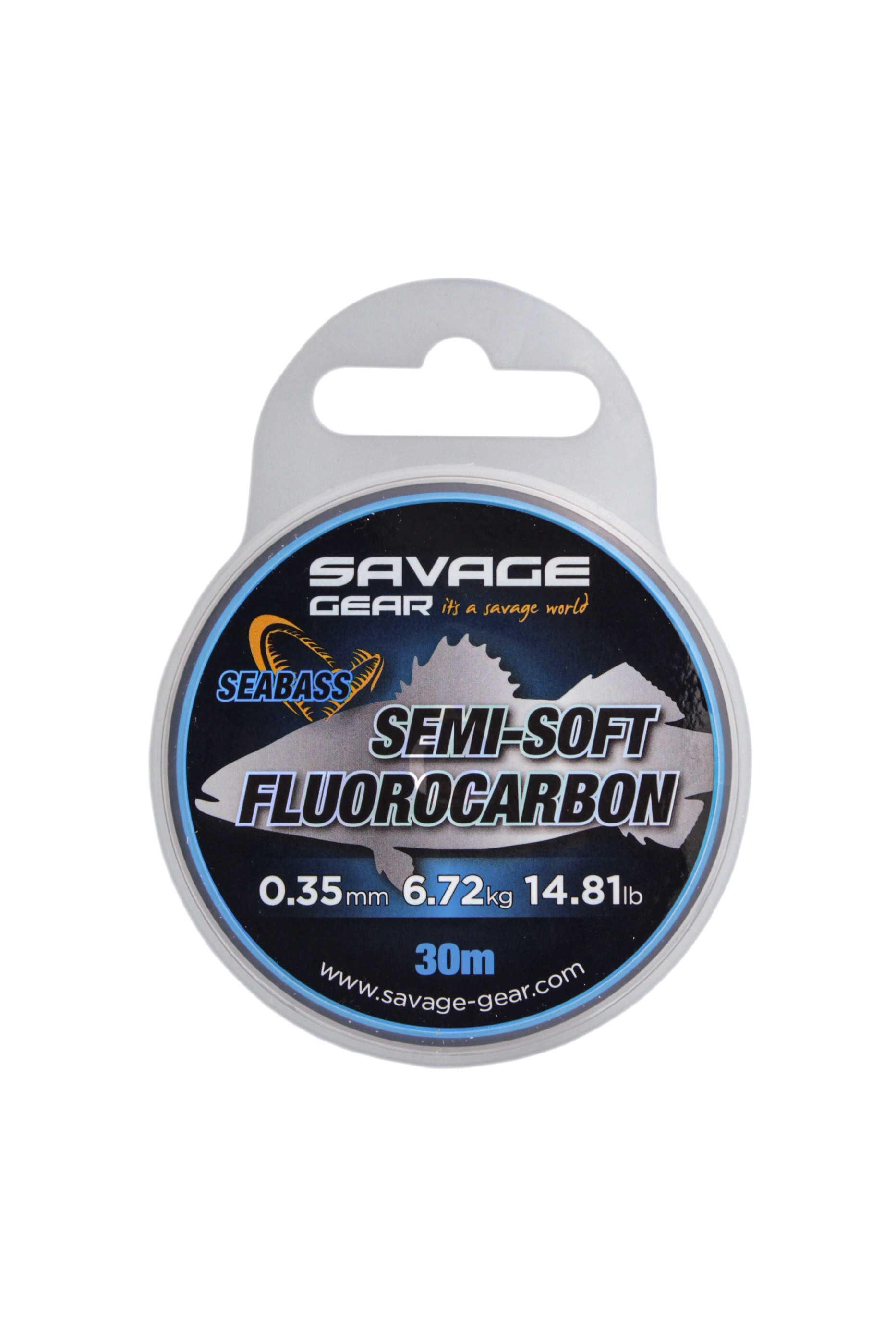 Леска Savage Gear Semi-soft fluorocarbon seabass 30м 0,35мм 6,72кг 14,81lbs clea - фото 1