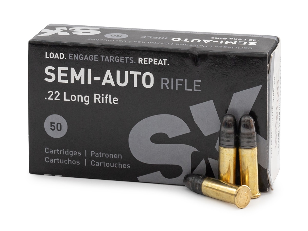 МП Патрон SK кал..22 LR Semi-Auto Rifle, Round nose (40 grain / 2,59 г), уп. 50 - фото 1