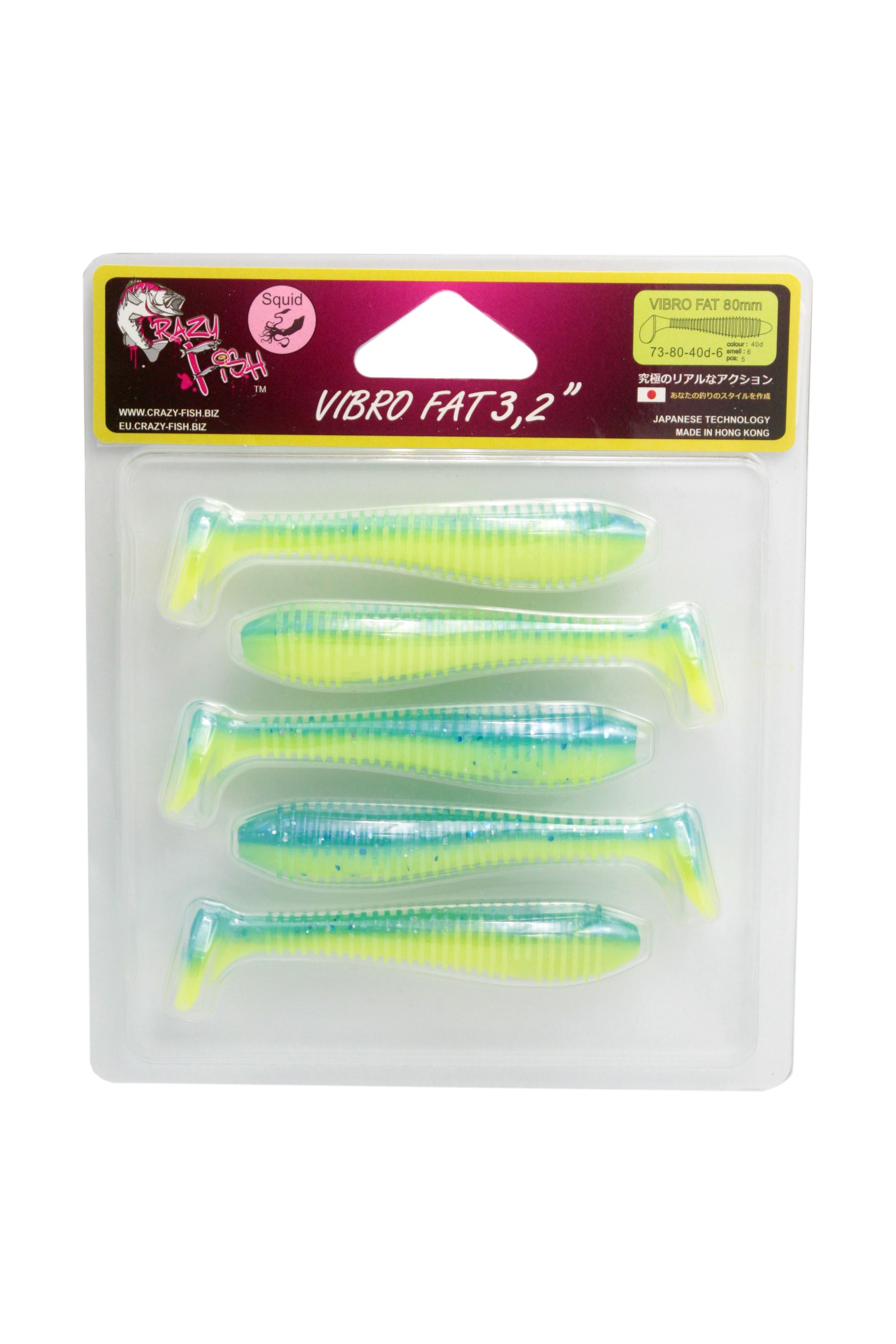Приманка Crazy Fish Vibro fat 3.2'' 73-80-40d-6