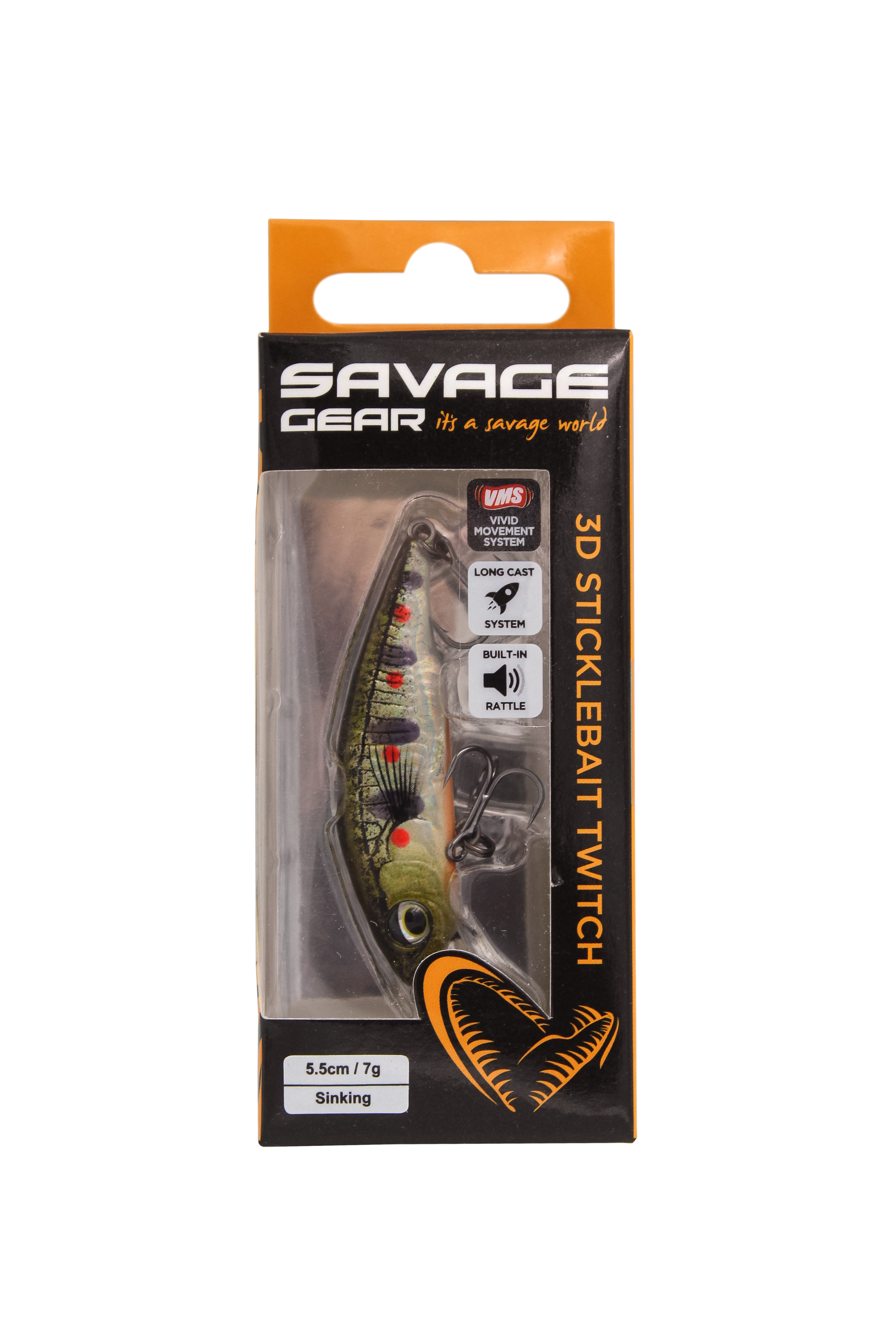 Воблер Savage Gear 3D sticklebait twitch 5,5см 7гр sinking brown trout smolt - фото 1