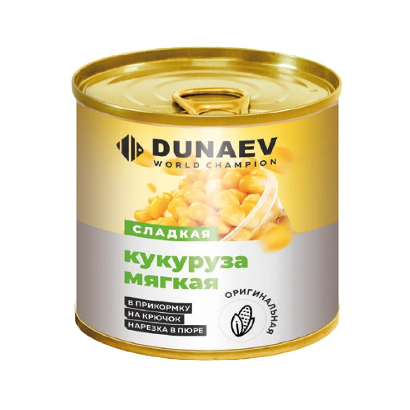 Прикормка Dunaev Кукуруза Мягкая металлобанка 400мл оригинальная - фото 1