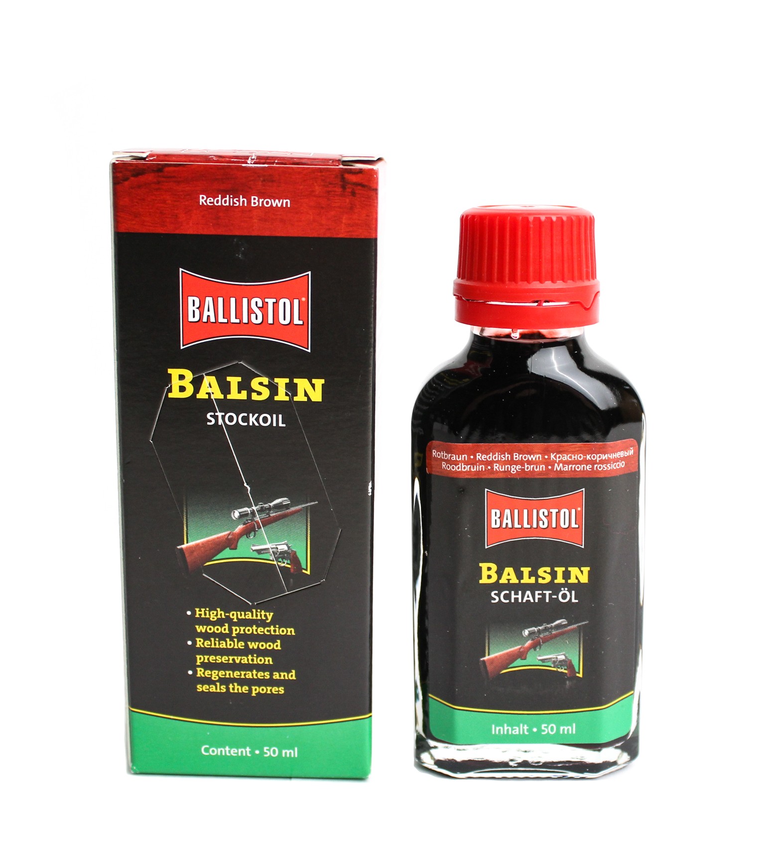 Средство Ballistol Balsin для обработки дерева Scherell Schaftol 50мл крас-бурое - фото 1