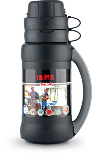 Термос Thermos W/extra Cups 34 75 стекло 750 мл black - фото 1