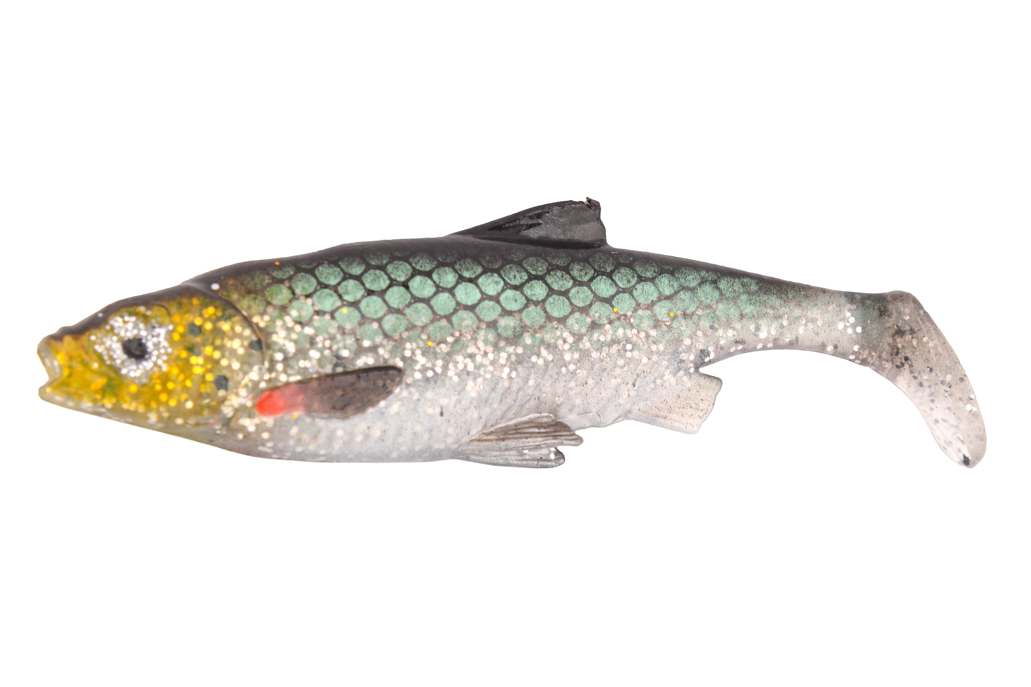 Приманка Savage Gear LB  Roach paddle tail  7,5см bulk green silver 1/70 - фото 1