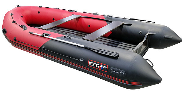 Лодка Хантер 450 Про красно-черный - фото 1