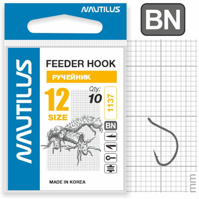 Крючок Nautilus Sting Feeder Фидер/ручейник S-1137BN  №12 - фото 1