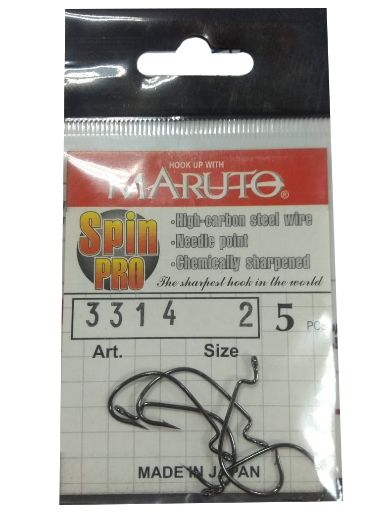 Крючки Maruto 3314 BN Spin Pro офсетные №2/0 5шт - фото 1