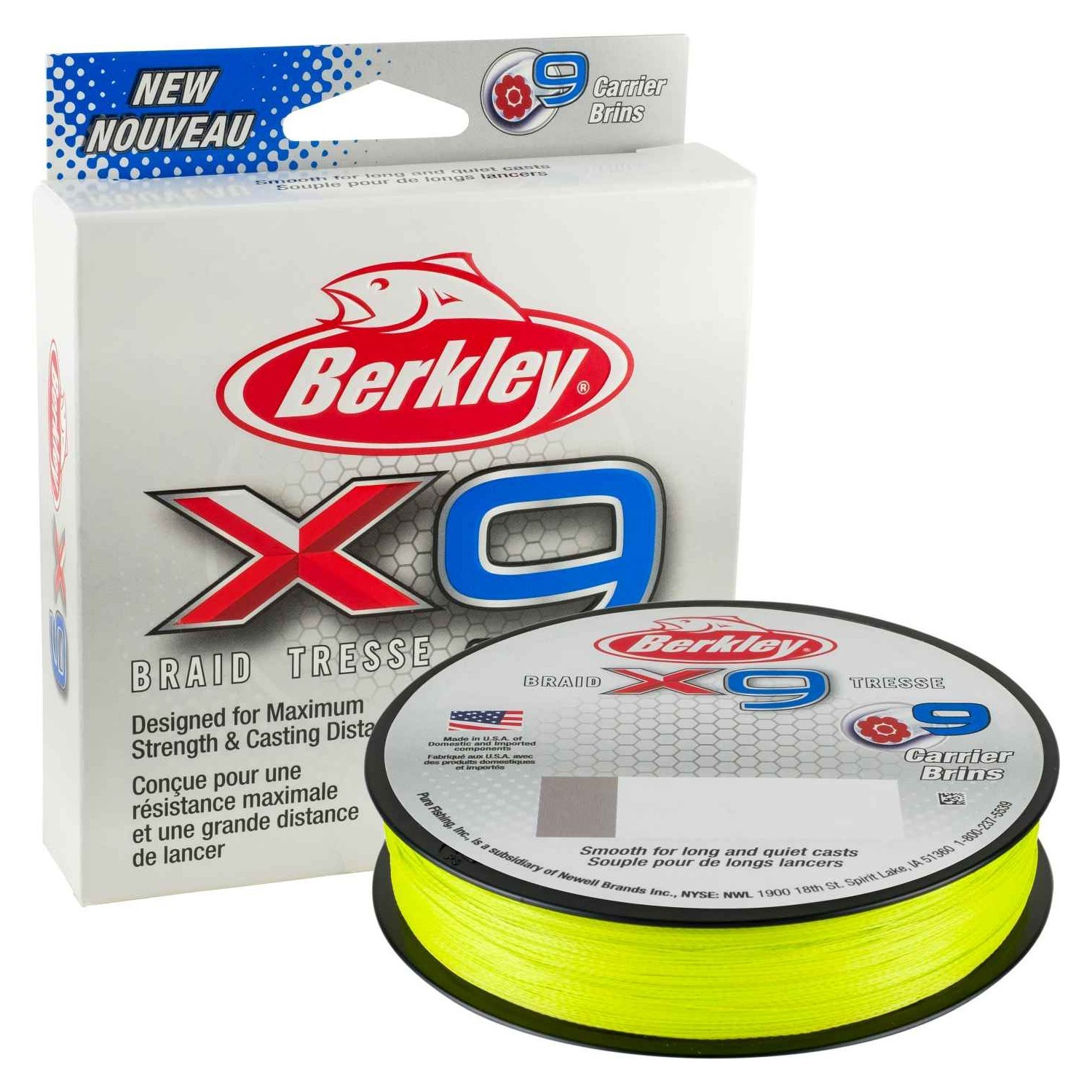 Шнур Berkley X9 fluro green 150м 0,17мм - фото 1