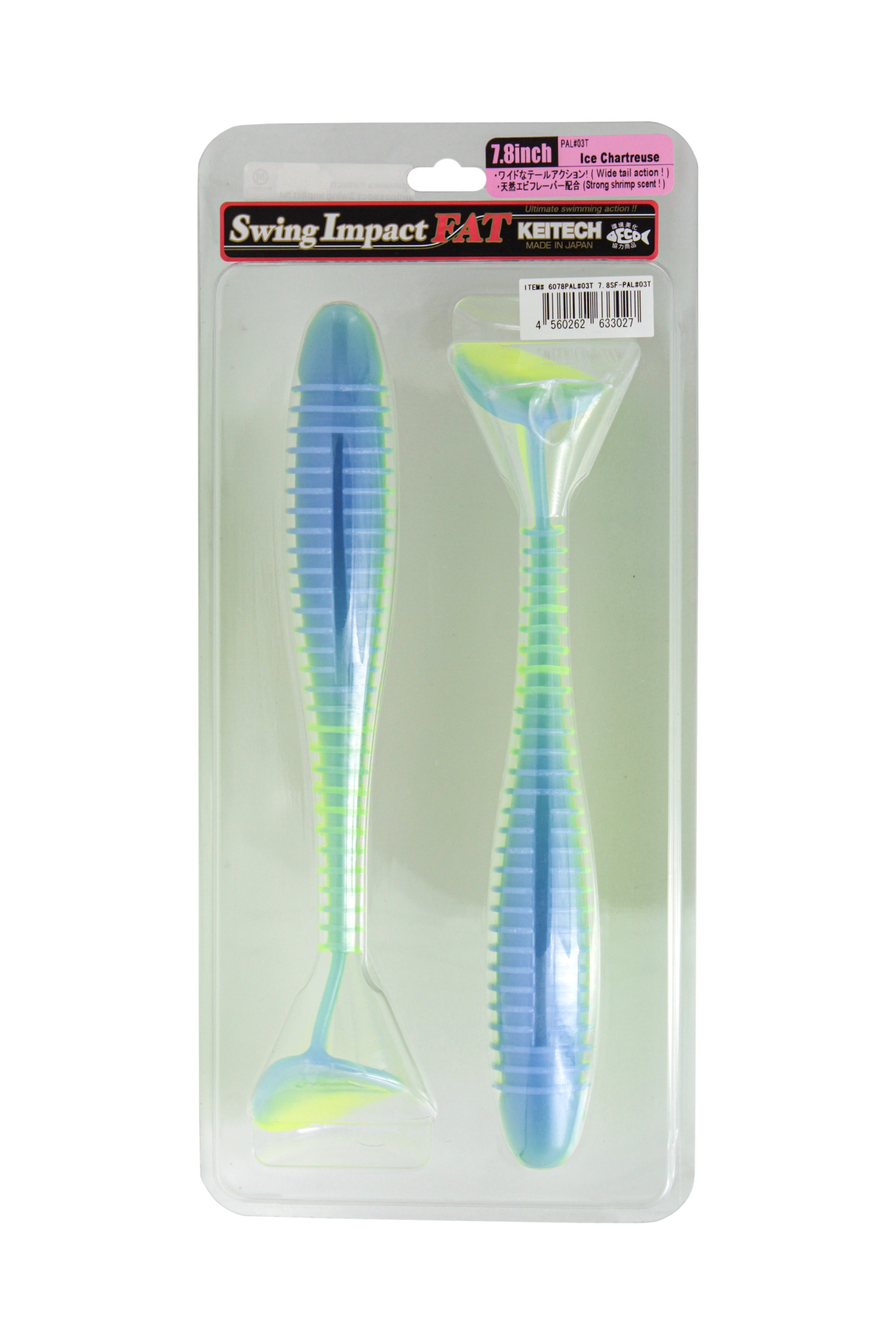 МП Приманка Keitech виброхвост Swing impact fat 7,8" PAL03 Ice Chartreuse - фото 1