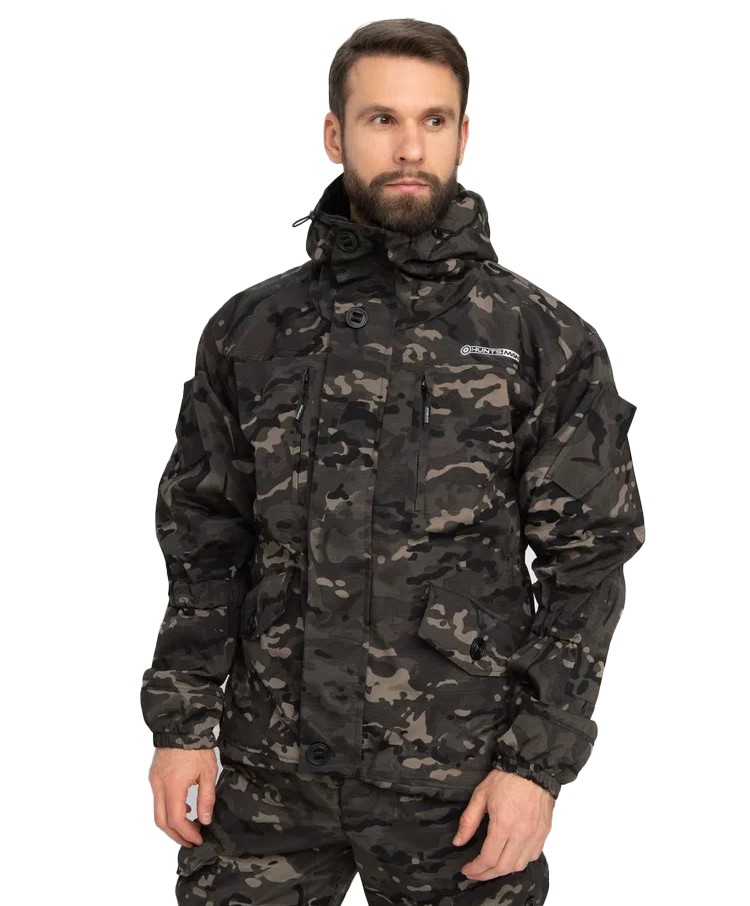 Куртка Huntsman Горка-5 демисезонный черный мультикам смесовая - фото 1