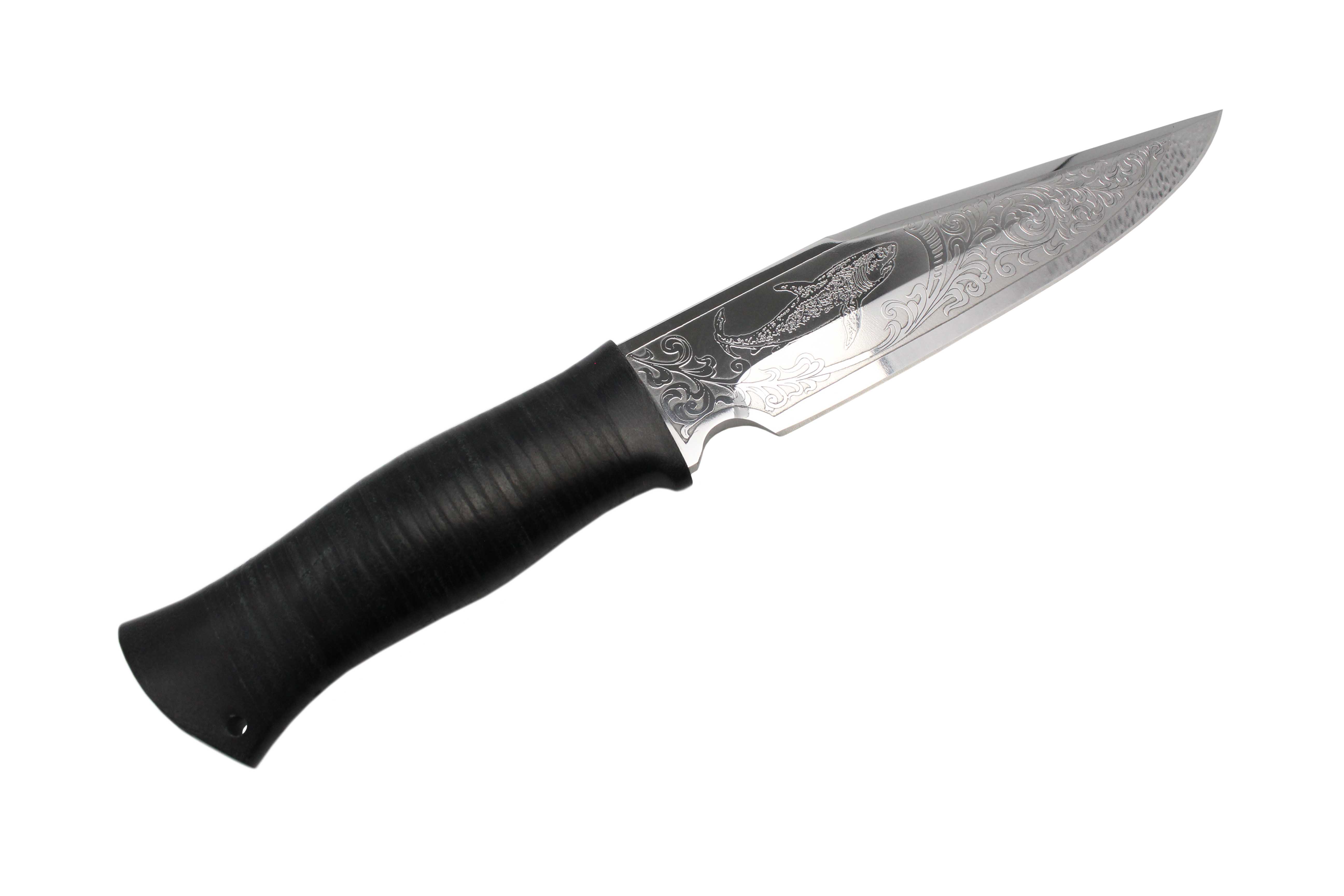 Нож Росоружие Кайман-2 95х18 кожа рисунок - фото 1