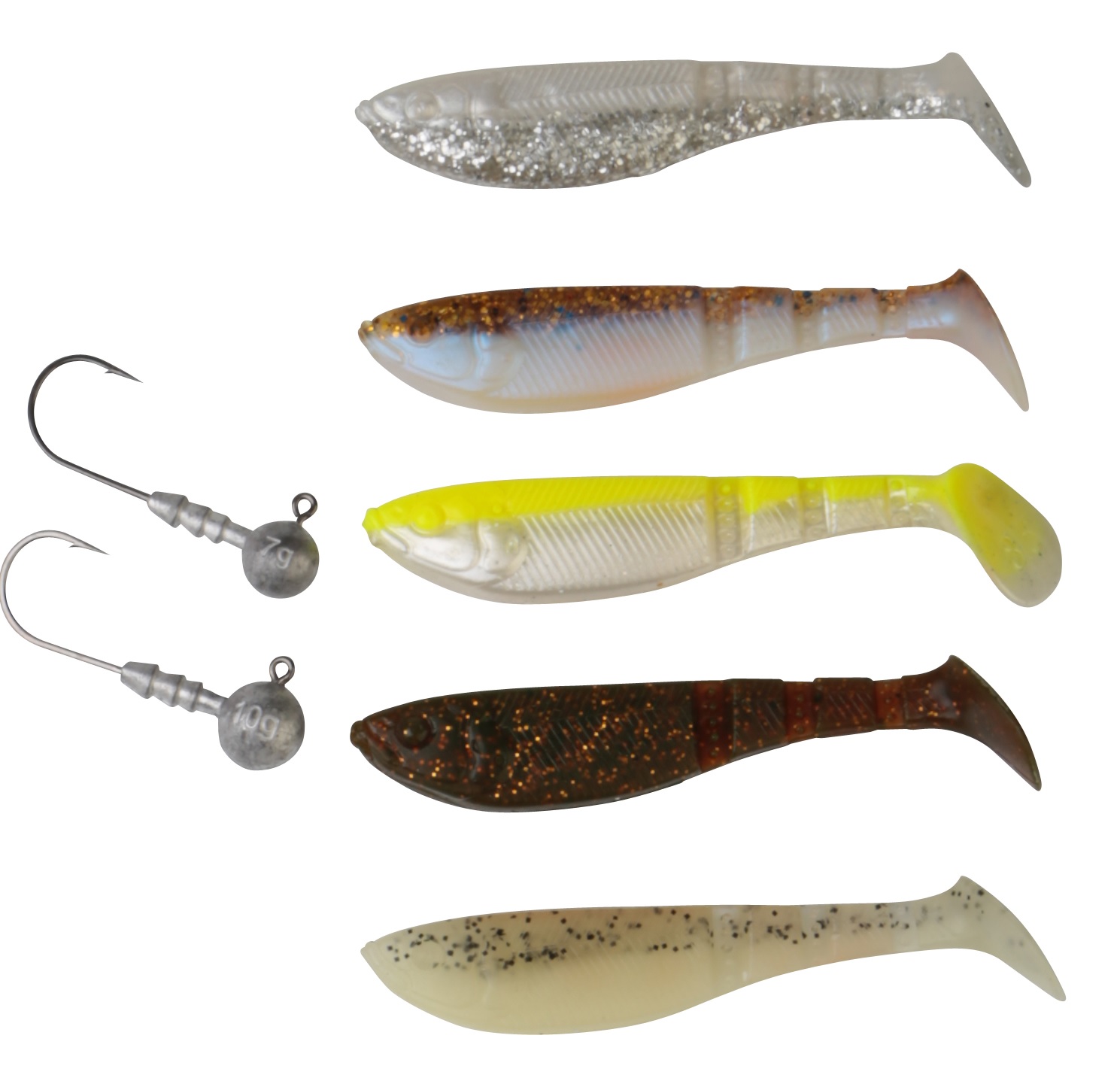 Приманка Savage Gear LB Pro 4Play Shad 8,5см 5г 5шт 10-Fluo Yellow Whi - фото 1