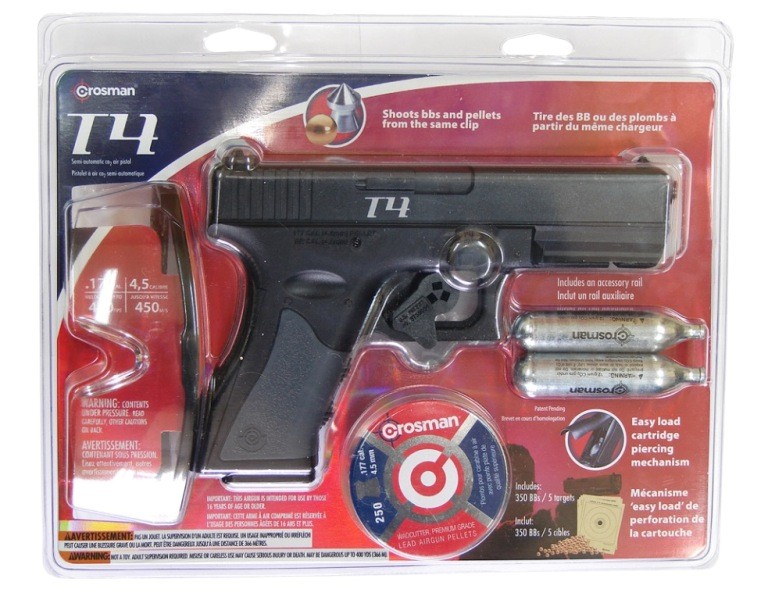 Пистолет Crosman T4 Kit пули баллончики очки мишени - фото 1