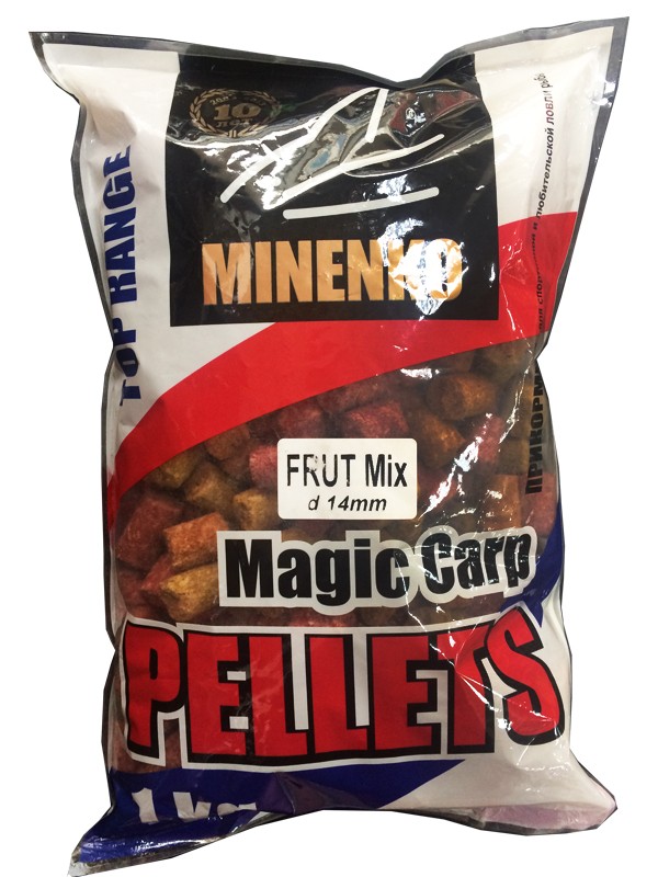 Пеллетс MINENKO Magic carp Fruit mix 14мм 1кг - фото 1