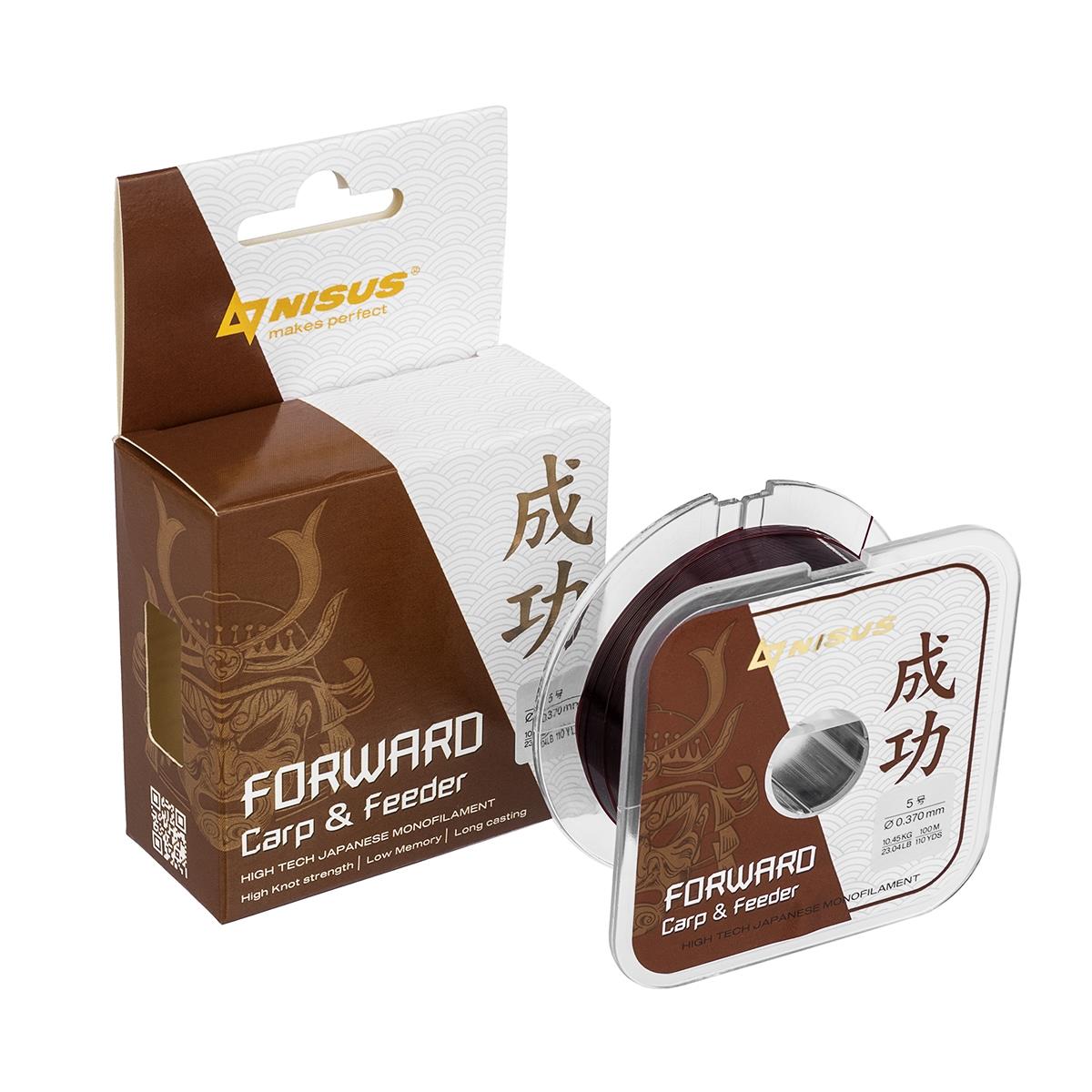 МП Леска FORWARD Carp & Feeder brown 0,370mm/100m Nylon (N-FСF-0370-100) Nisus - фото 1