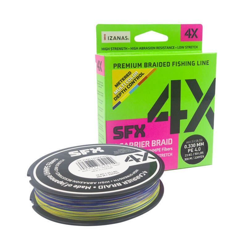 Шнур Sufix SFX 4X разноцветный 300м 0,235мм 13,6кг PE 2 - фото 1