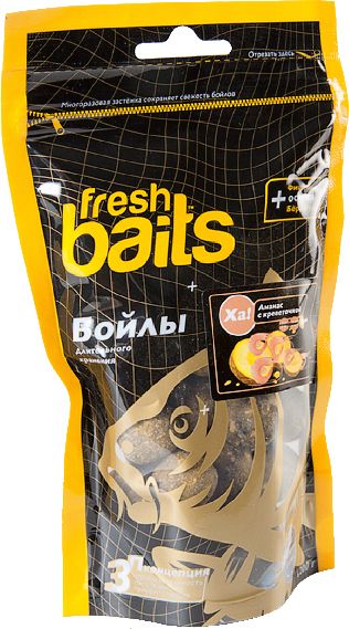 Бойлы Fresh Baits Ха! Ананас с креветочкой 15мм 200гр - фото 1