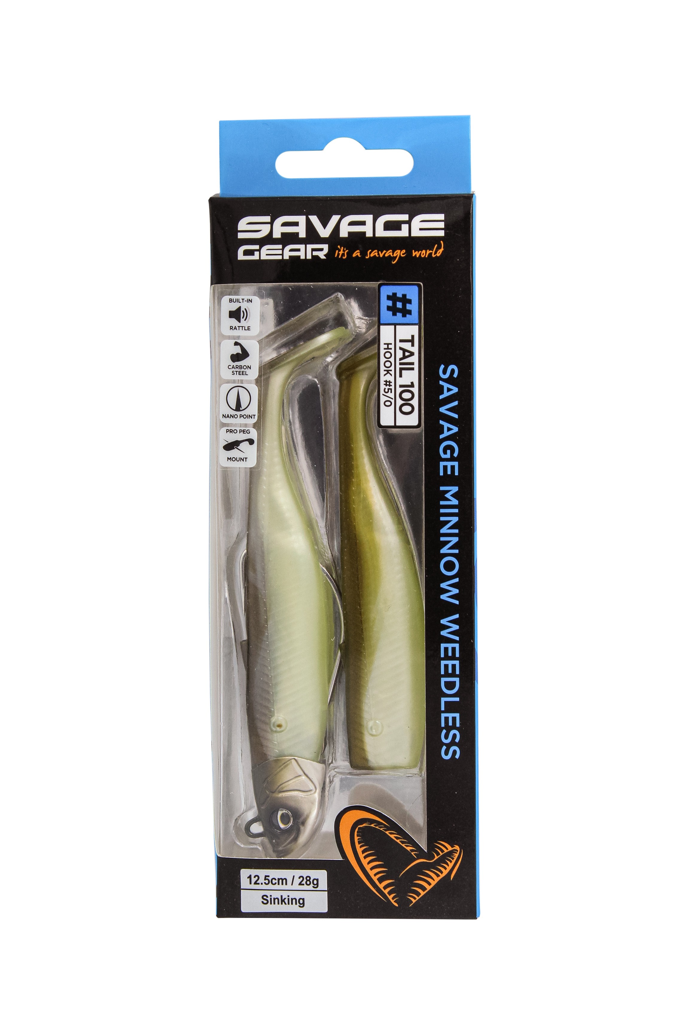 Приманка Savage Gear Minnow WL 12,5см 28гр khaki 2+1 - фото 1