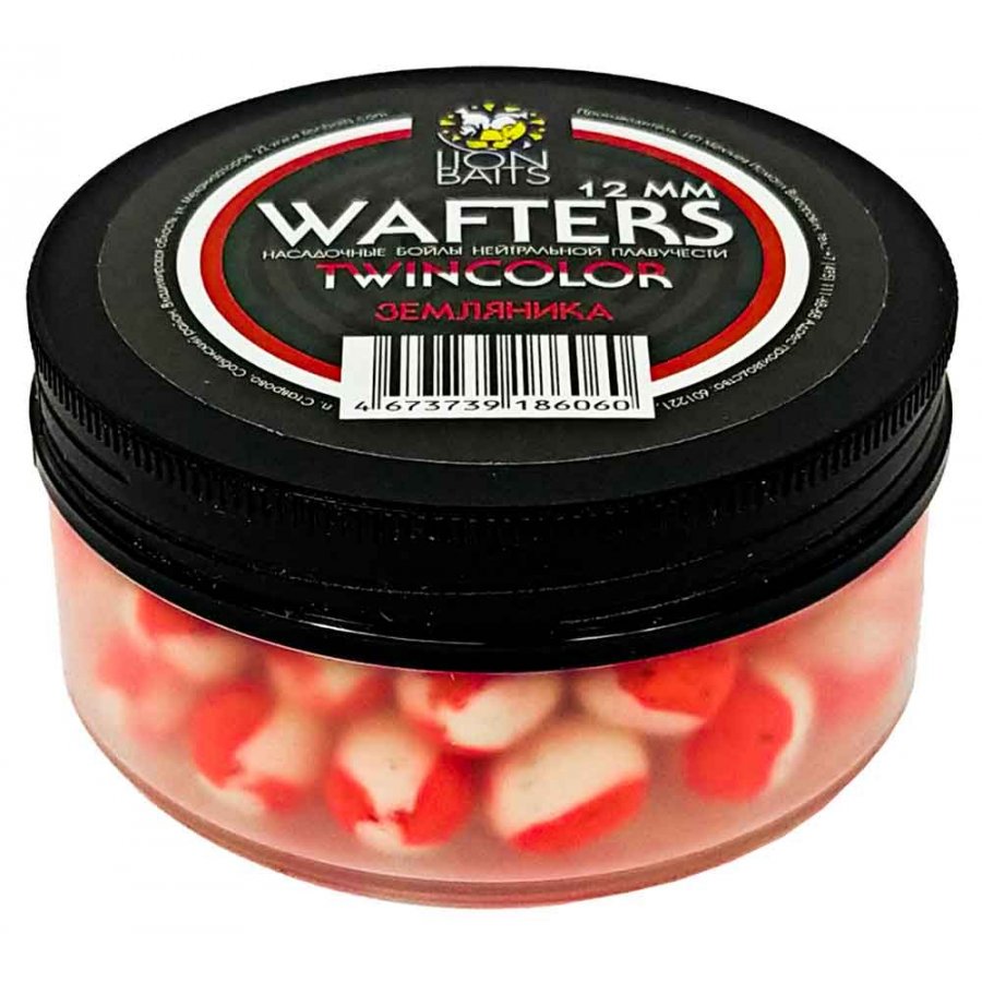 Бойлы Lion Baits Wafters двухцветные земляника 12мм - фото 1