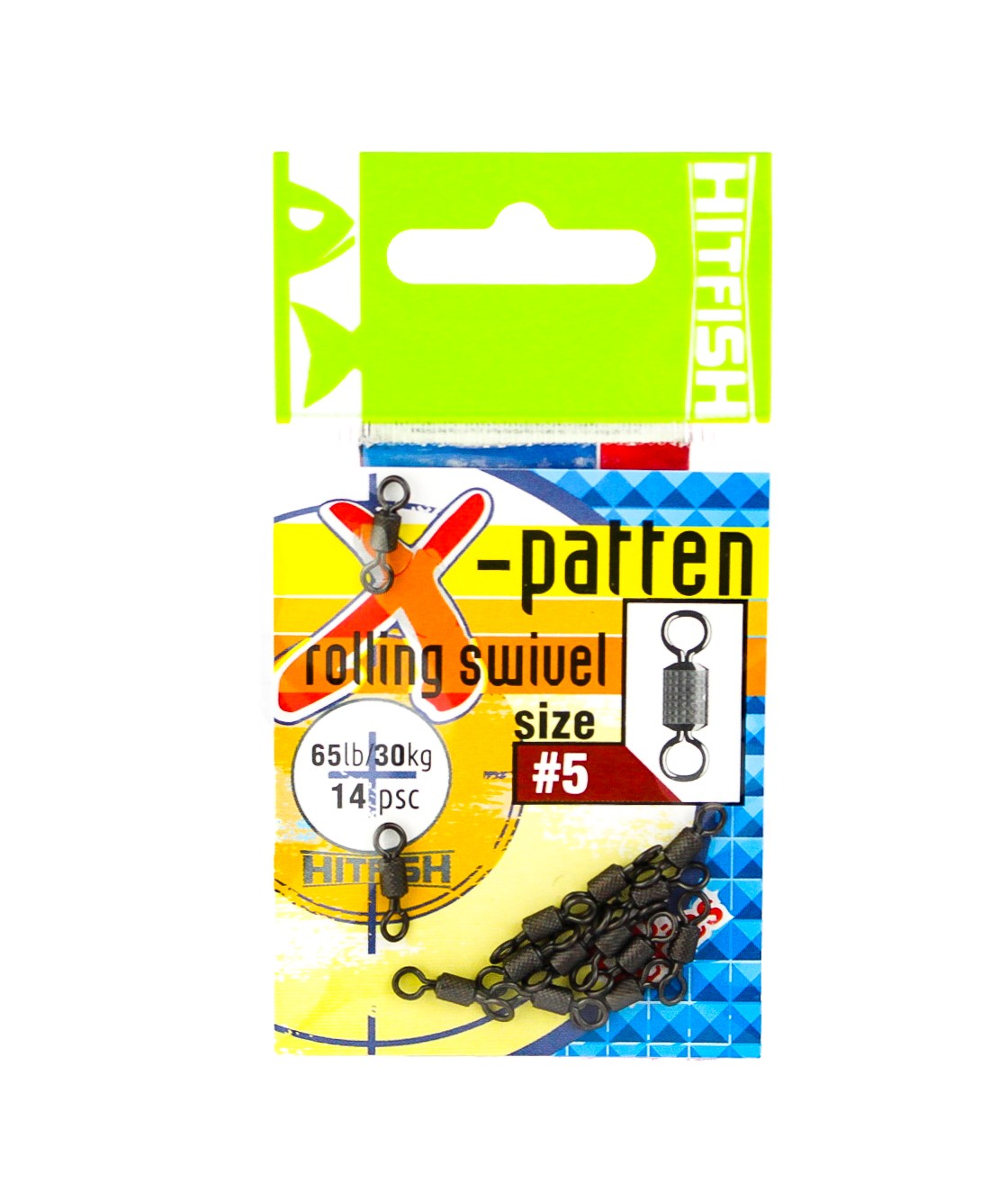 МП Вертлюг HITFISH X-Patten Rolling Swivel #05 (65lb/30kg) (14 шт/уп) - фото 1