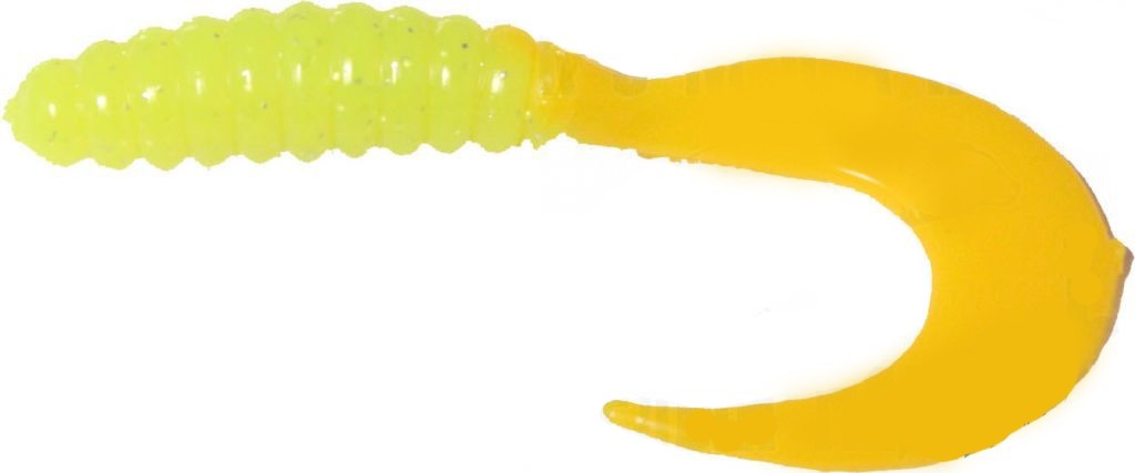 Приманка Manns твистер 7,5см шартрез желтый хвост 1/20 - фото 1