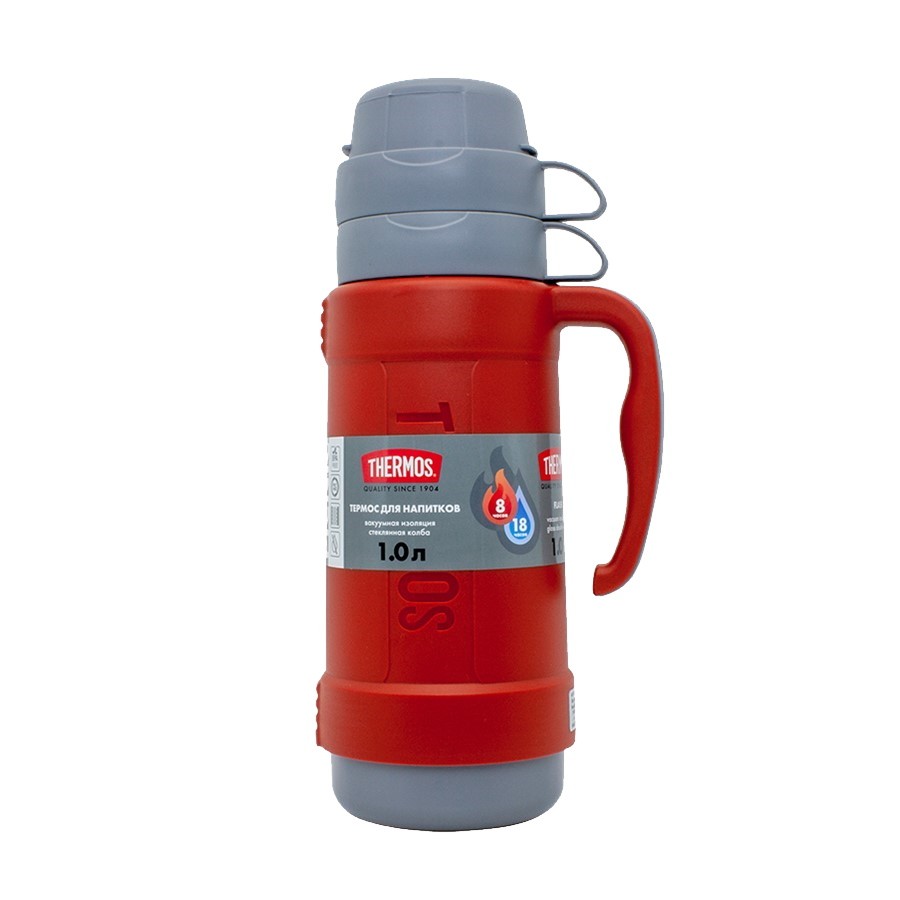 Термос Thermos со стеклянной колбой 40-100 Red 1,0л - фото 1