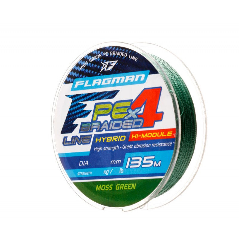 Шнур Flagman PE Hybrid F4 135м Moss Green 0,08мм 3,6кг 8lb - фото 1
