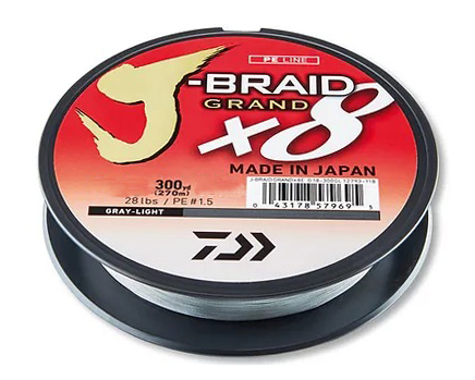 Шнур Daiwa J-Braid Grand X8 0,10мм 135м Gray-Light - фото 1