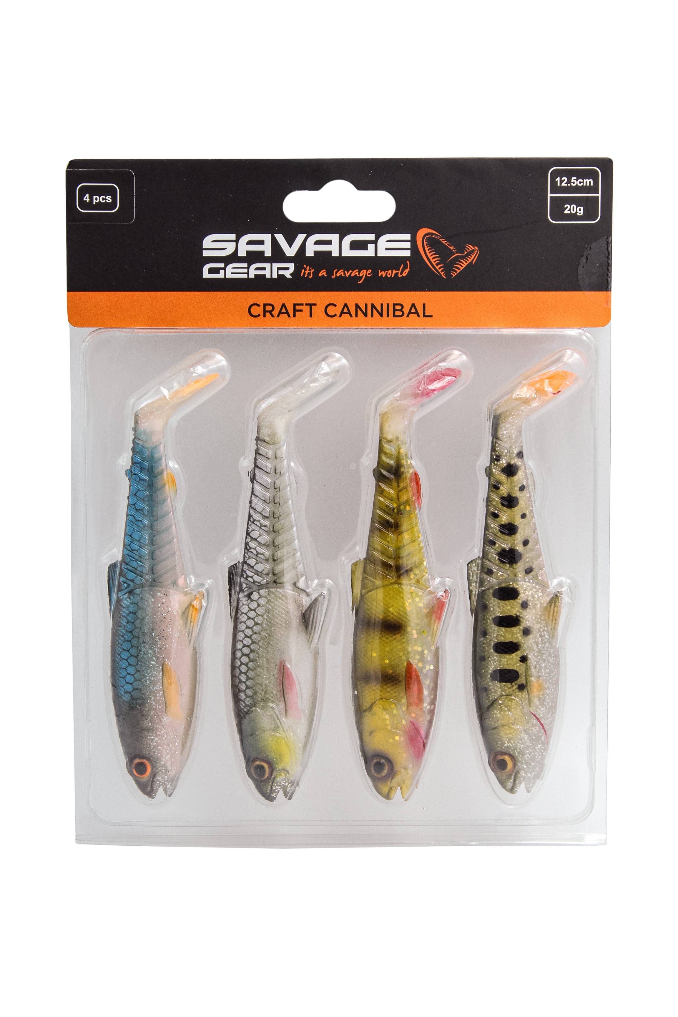 Приманка Savage Gear Craft cannibal paddletail 12,5см 20гр clear water mix 4шт