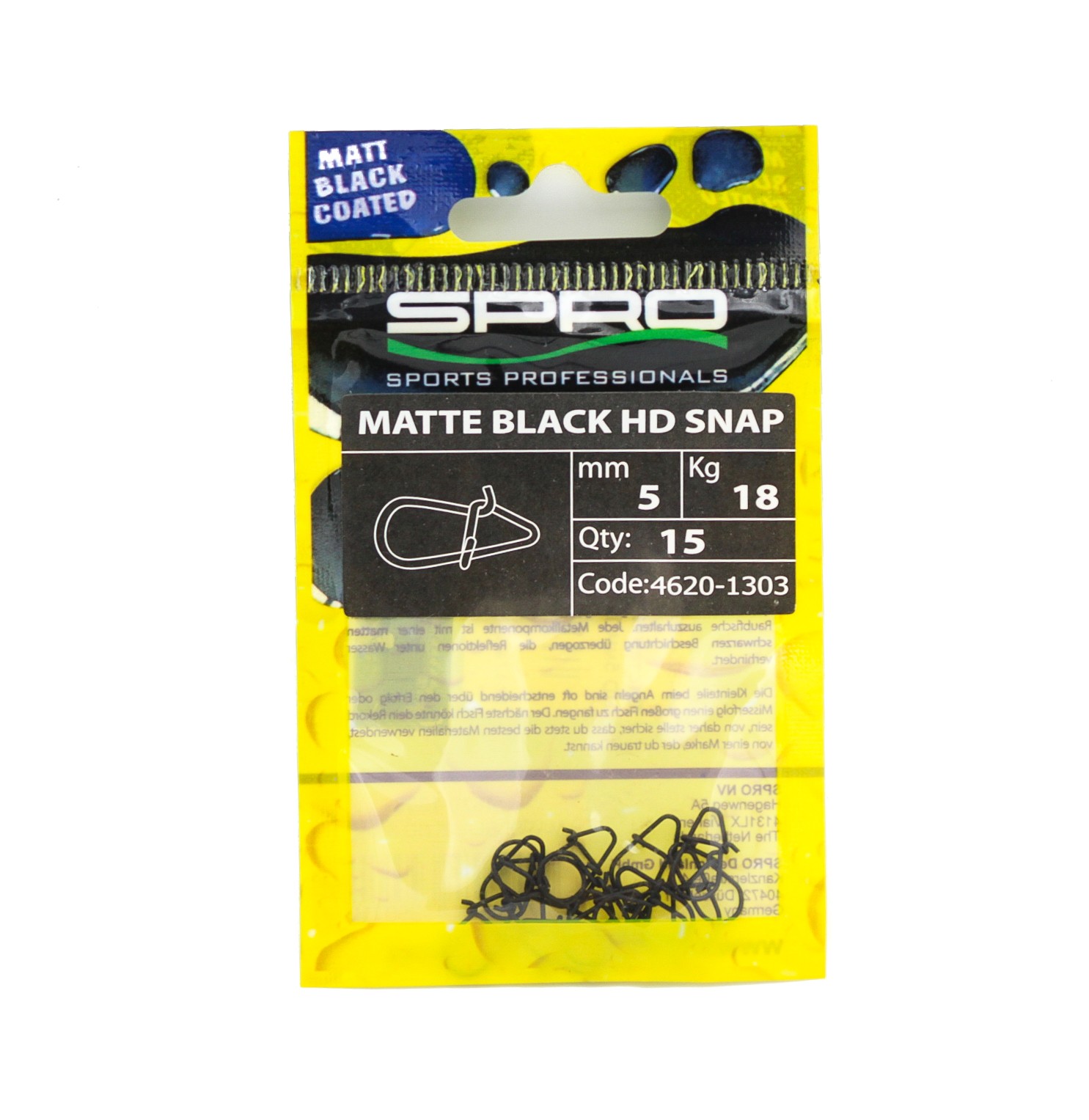 Застежка SPRO Matte black HD 5мм 18кг - фото 1