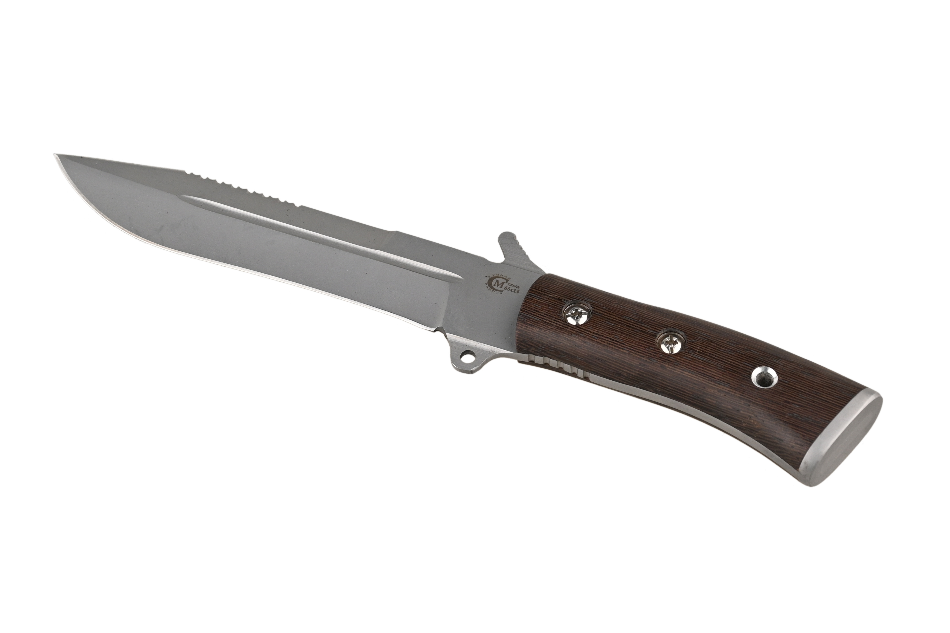 Нож ИП Семин Смерч сталь 65х13 ценные породы дерева