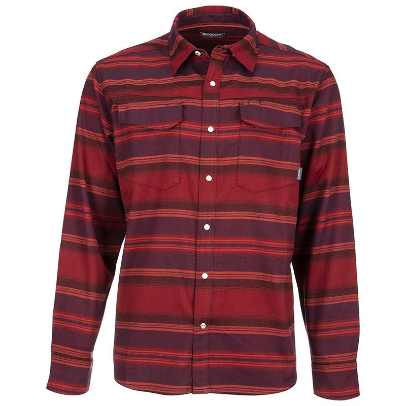 Рубашка Simms Gallatin Flannel LS Shirt Auburn Red Stripe  - фото 1