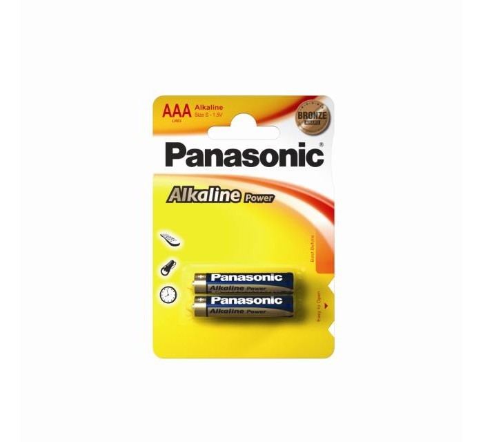 Батарейка Panasonic щелочная LR03 AAA Alkaline 1.5B уп.2шт