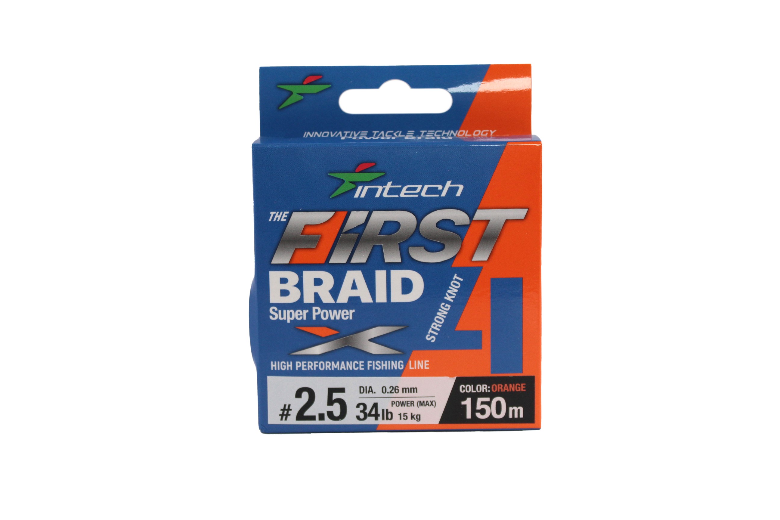 Шнур Intech First Braid X4 150м 2,5/0,26мм orange - фото 1