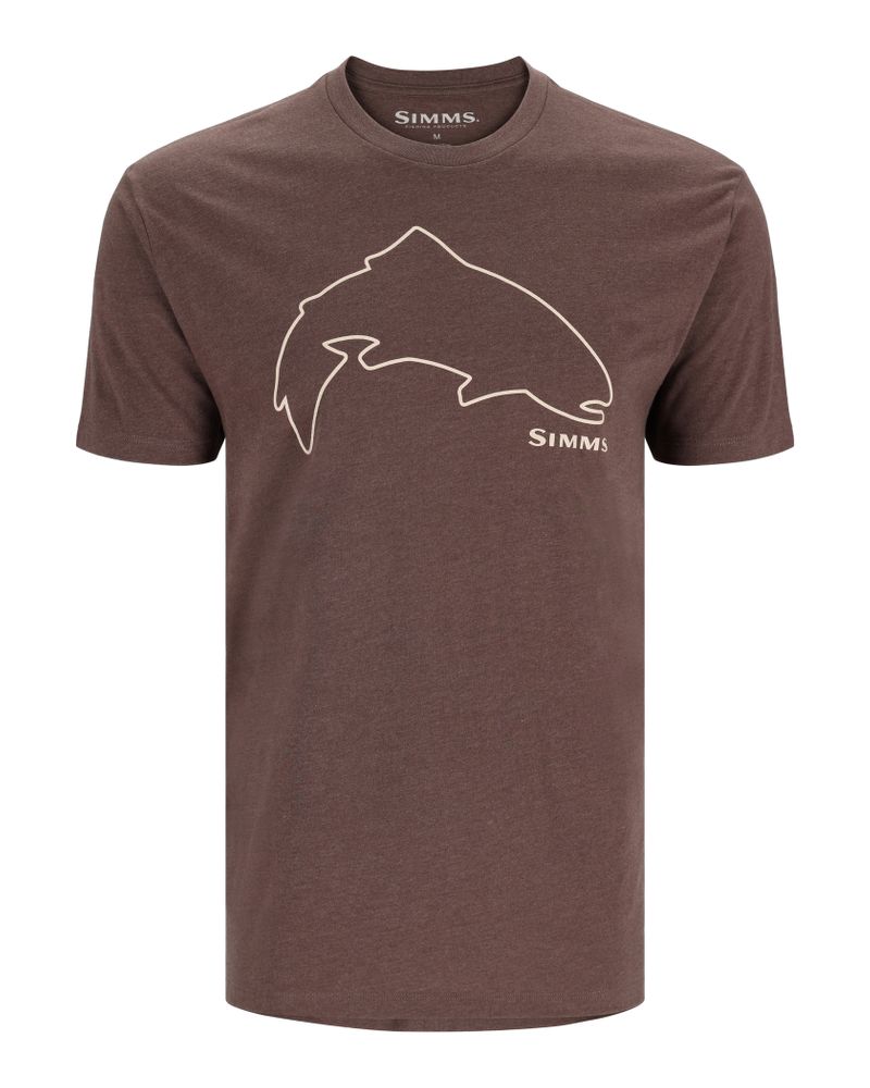 Футболка Simms Trout Outline T- Brown Heather  - фото 1