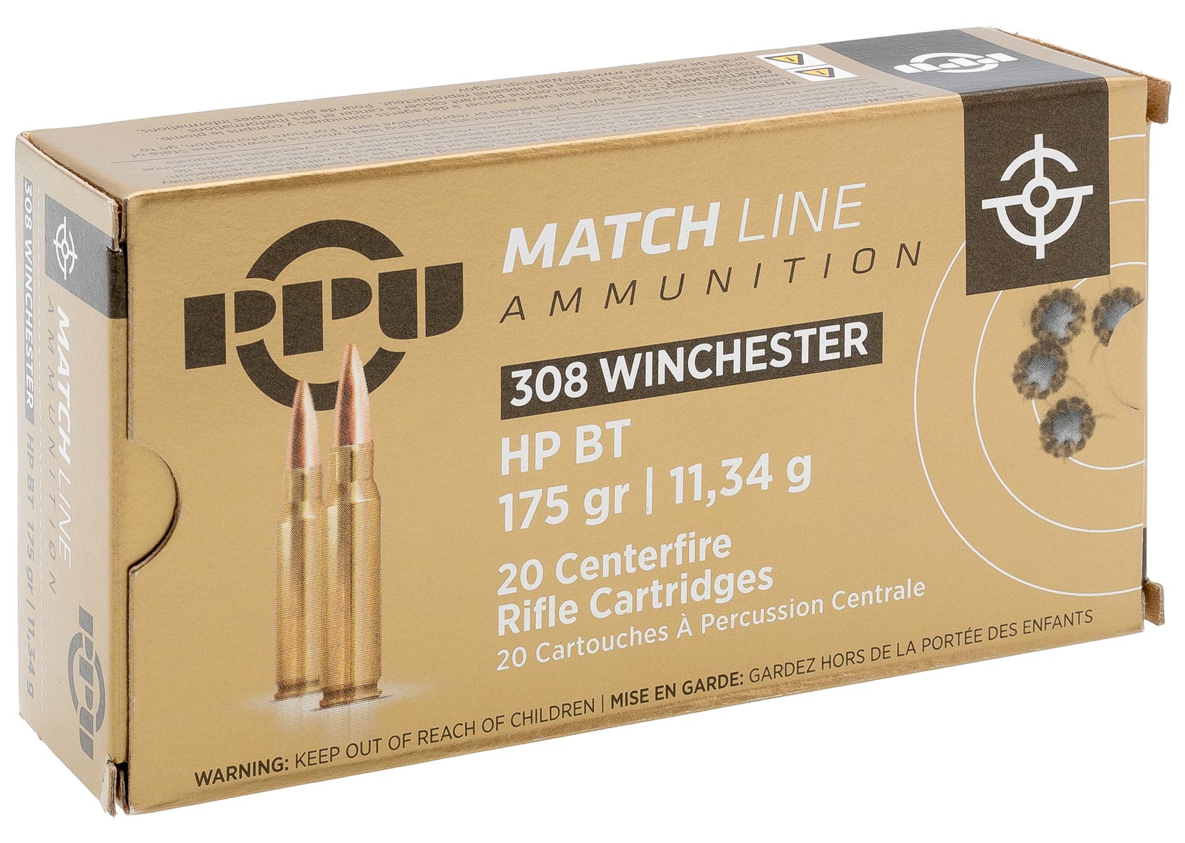 МП .308 Win PPU Match HP BT 11,34 г. -* - фото 1