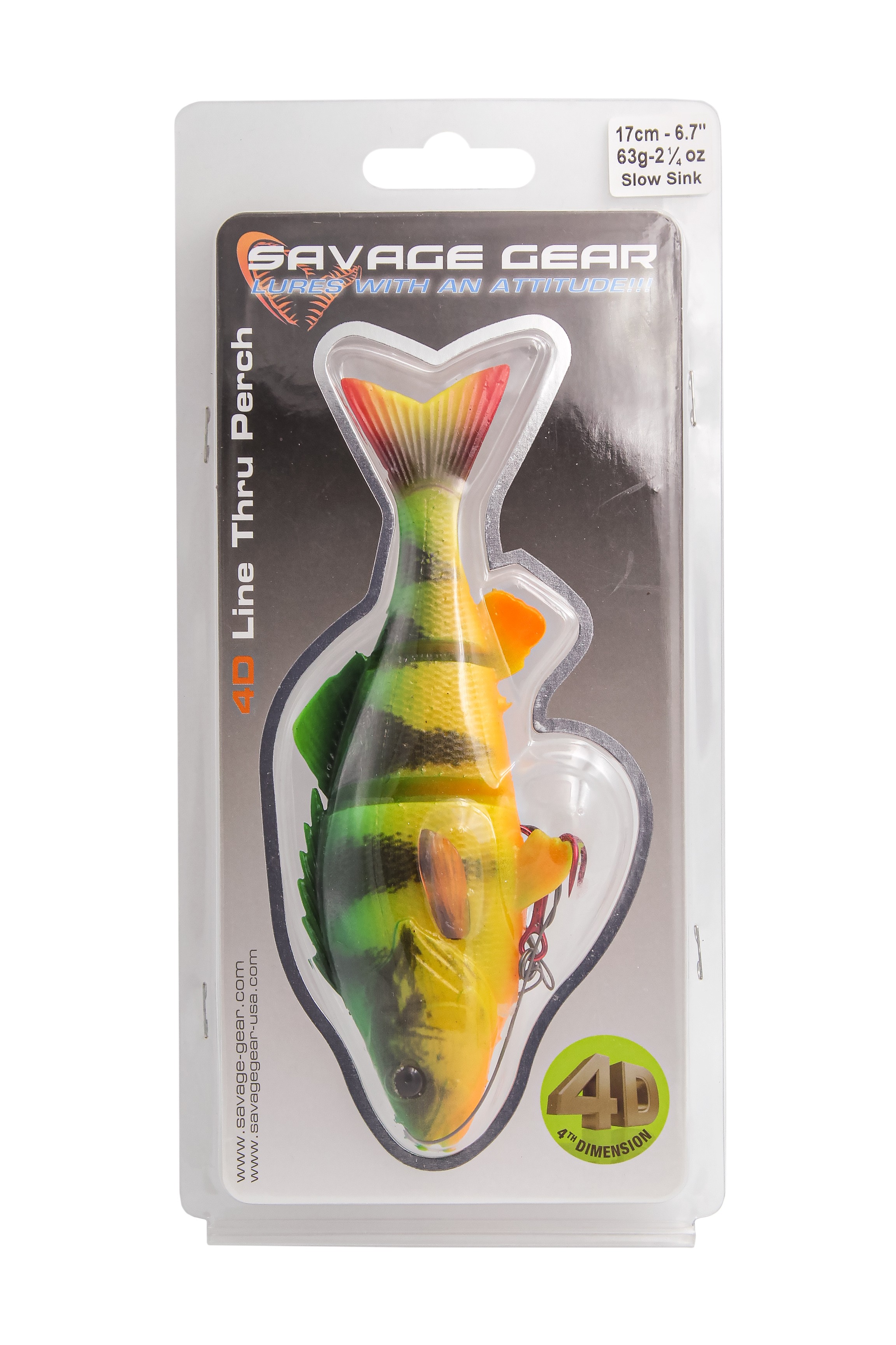 Приманка Savage Gear 4D Line thru perch 17см SS 63гр 02 firetiger