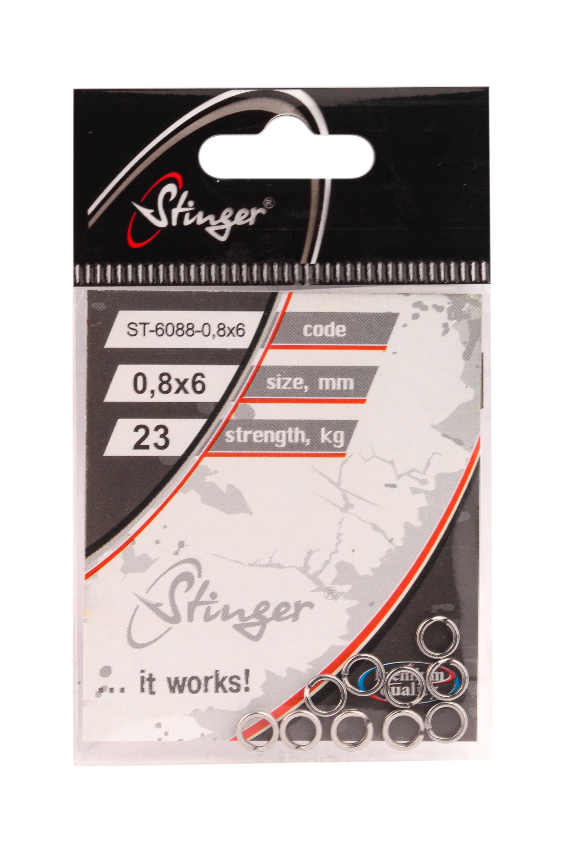 Кольцо заводное Stinger ST-6088-0.8х6 силовое 10шт - фото 1