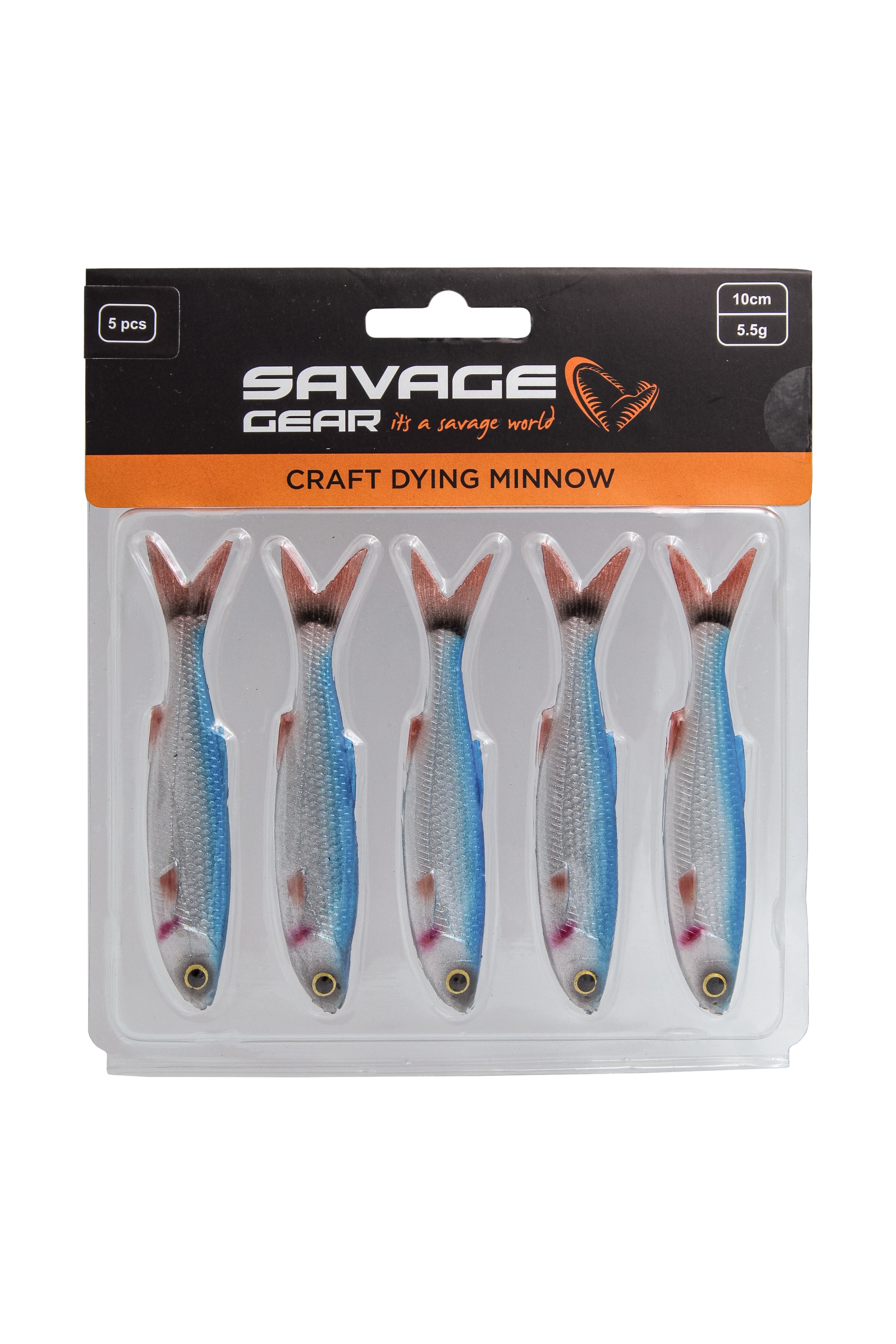 Приманка Savage Gear Craft dying minnow 10см 5,5гр blue pearl 5шт - фото 1