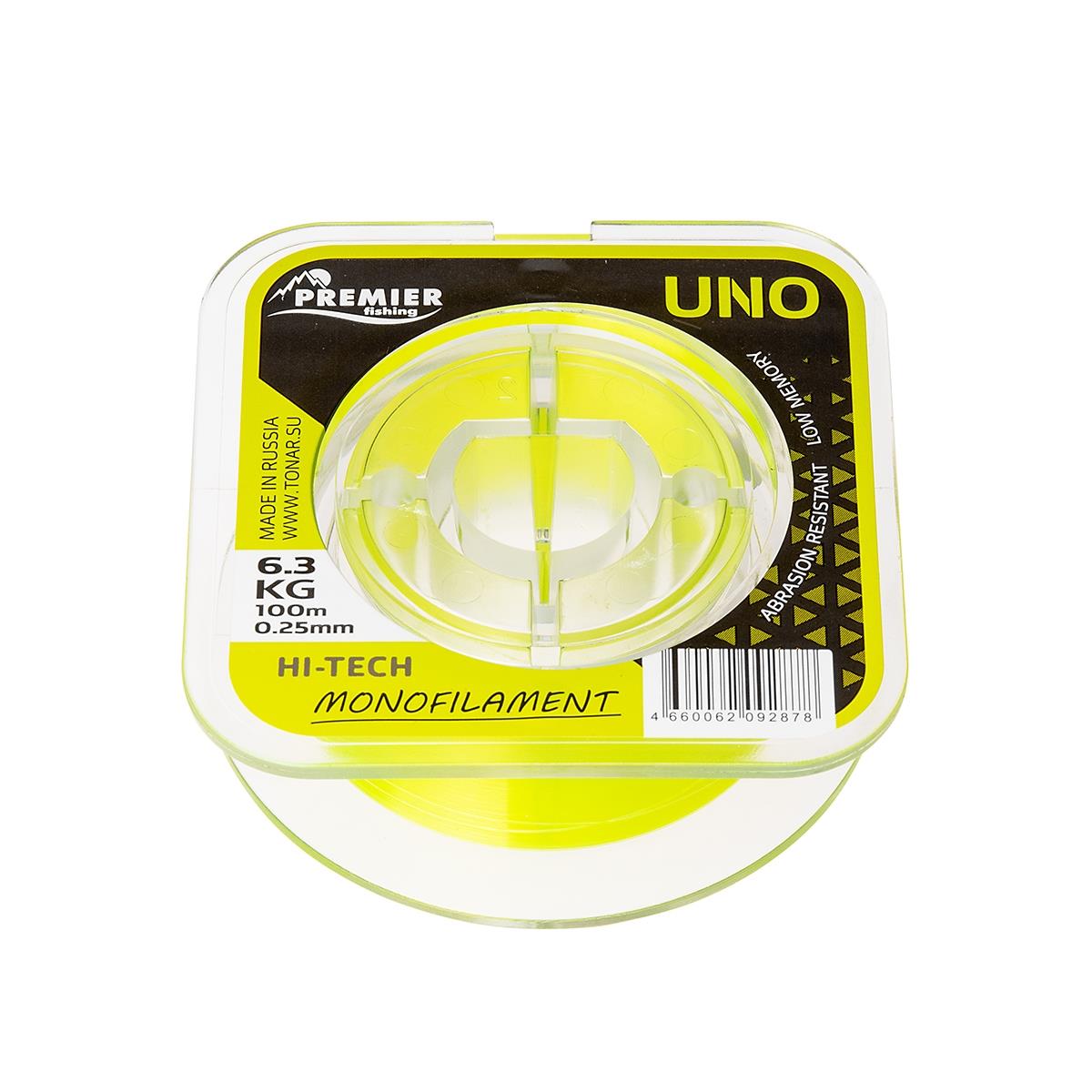 МП Леска UNO 0,25mm/100m F.Yellow Nylon PREMIER fishing (PR-U-Y-025-100) - фото 1