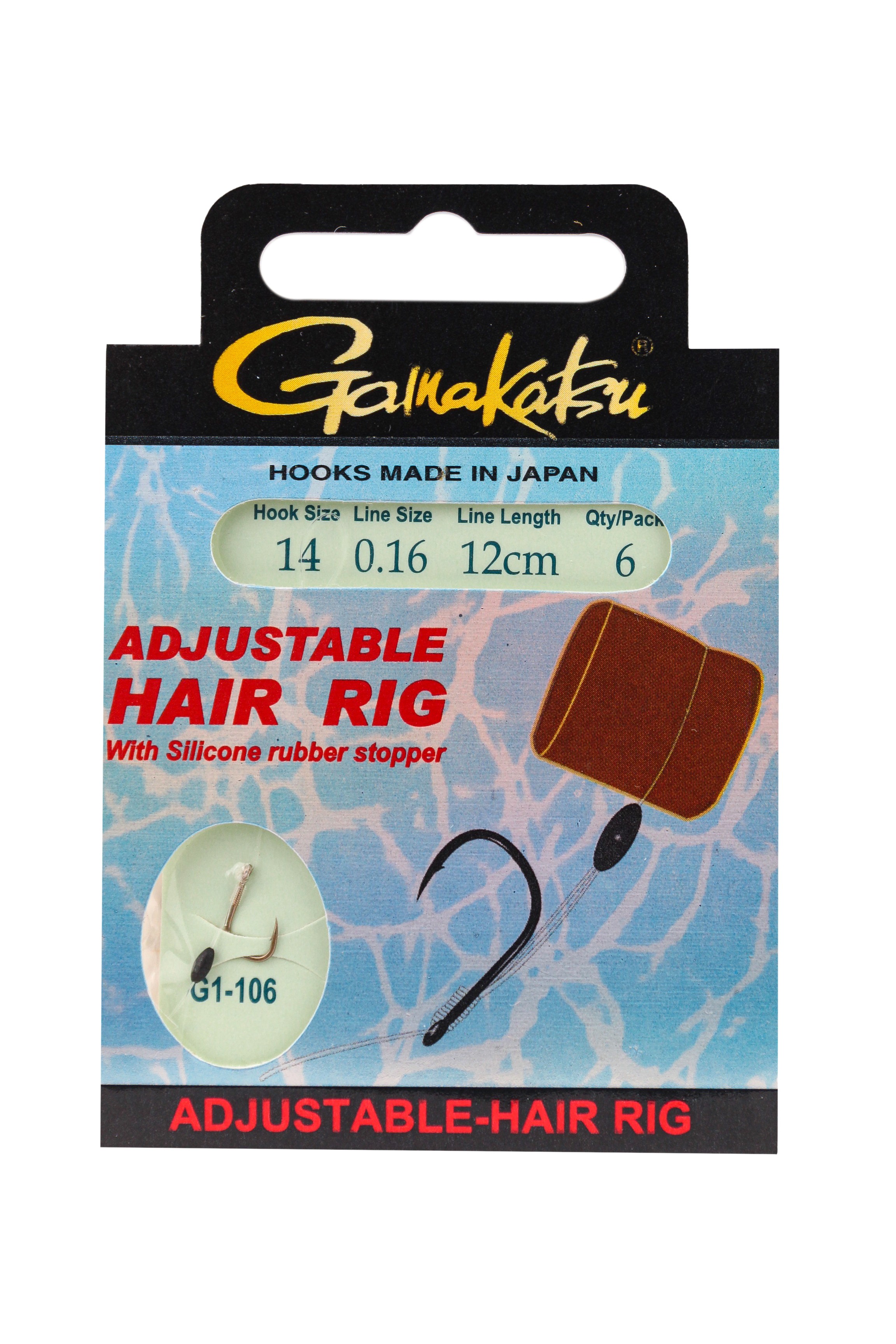 Крючок Gamakatsu с поводком Booklet AD Hair G1-106 №14 0.16мм 12см - фото 1