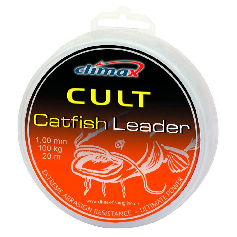 Поводочный материал Climax Catfish leader 20м 1мм 100кг серый - фото 1