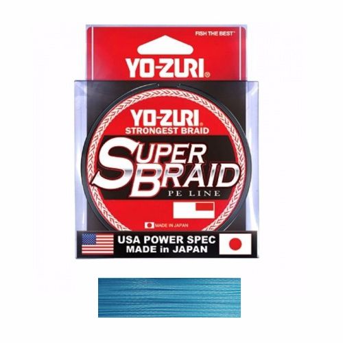 Шнур Yo-Zuri PE Superbraid Blue 300yds 30lbs 0,28мм - фото 1