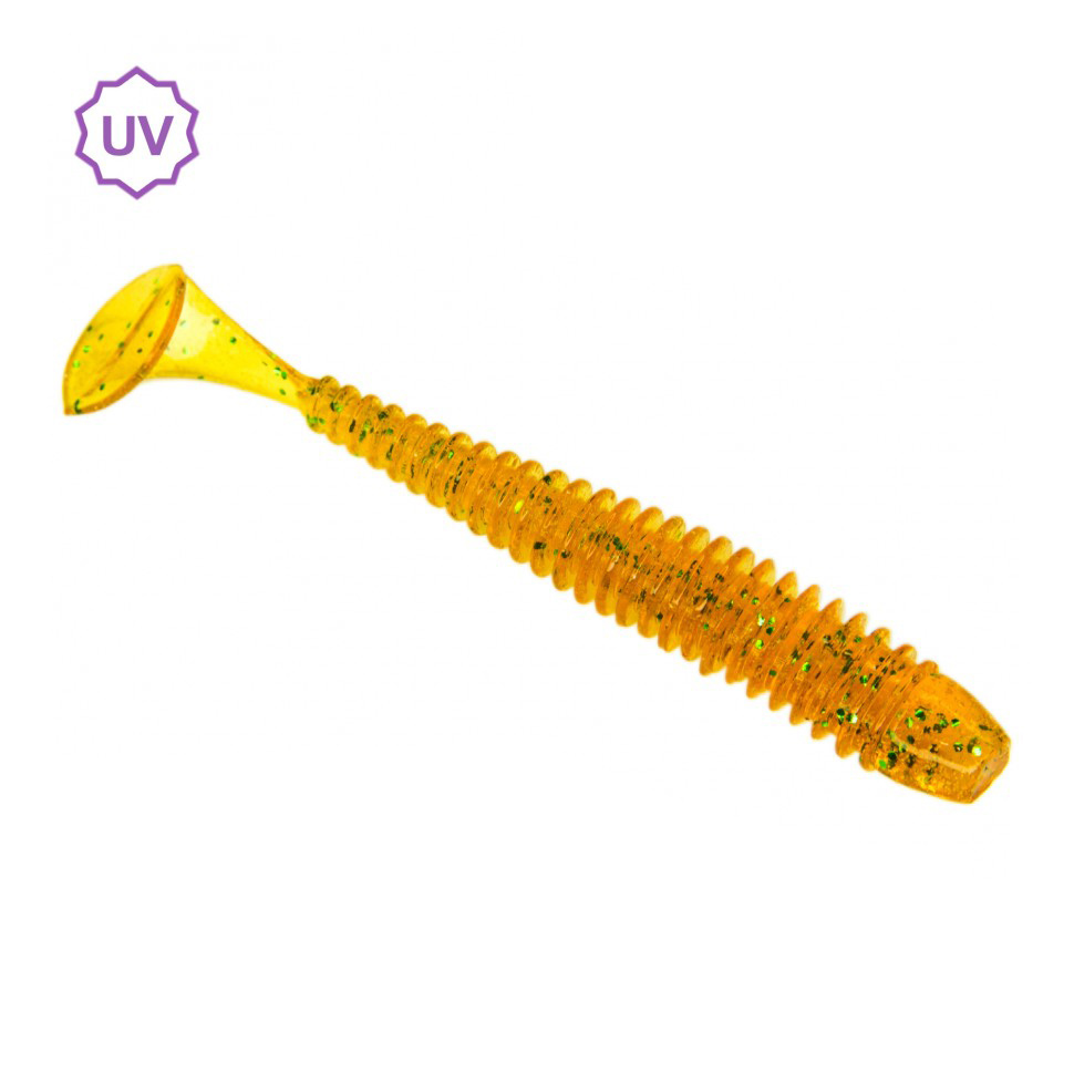 Приманка ESOX Swinky 2,9" 73мм цв.FK007 Green Amber уп.7шт - фото 1