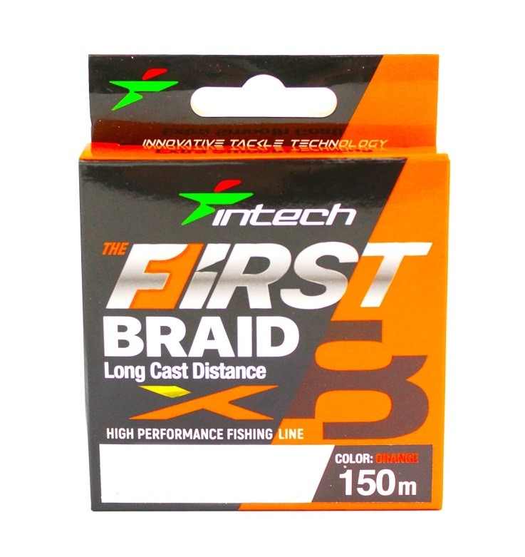 Шнур Intech First Braid X8 150м 2,0/0,235мм orange - фото 1