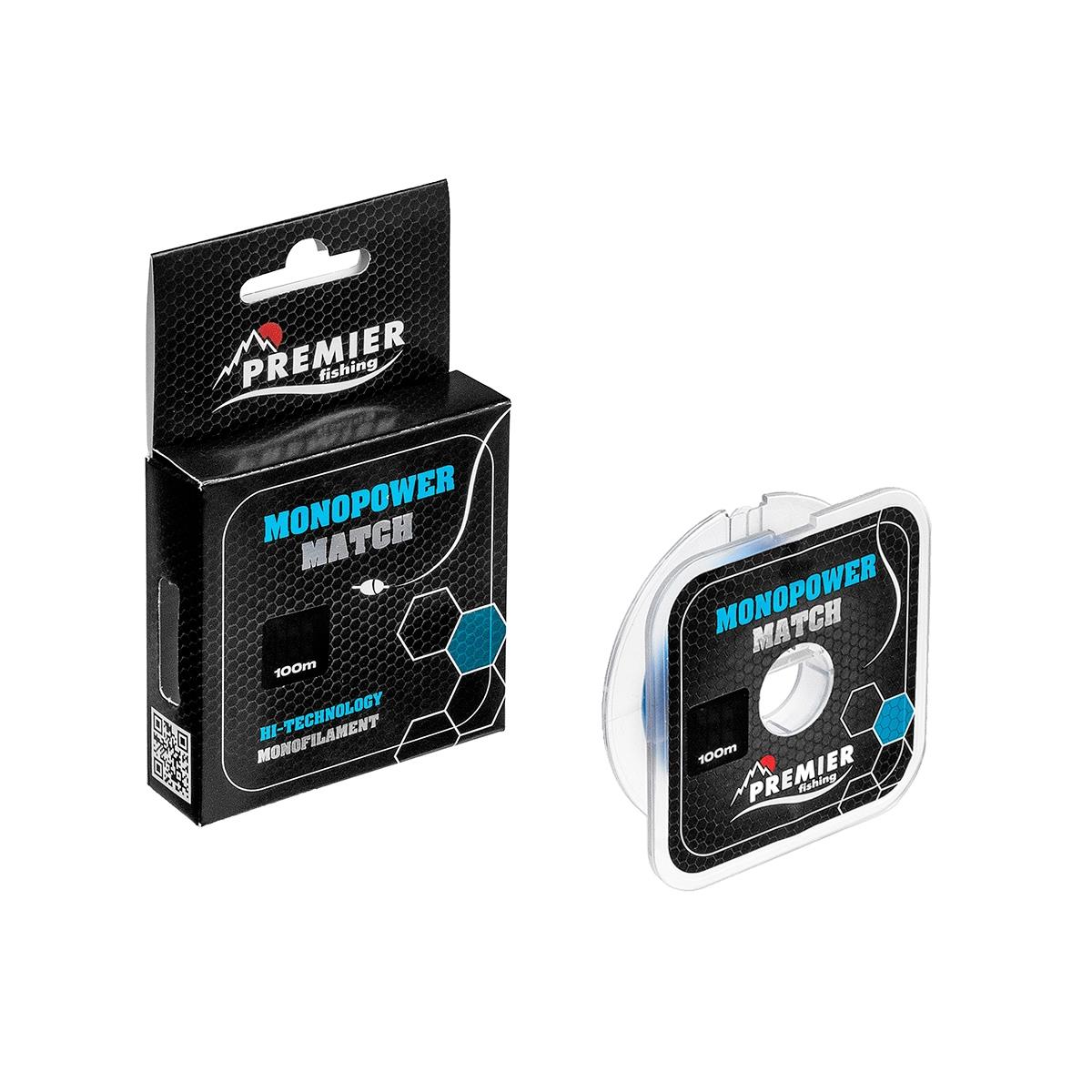 МП Леска MONOPOWER MATCH 0,18mm/100m Blue Nylon (PR-MM-B-018-100) Premier Fishin - фото 1