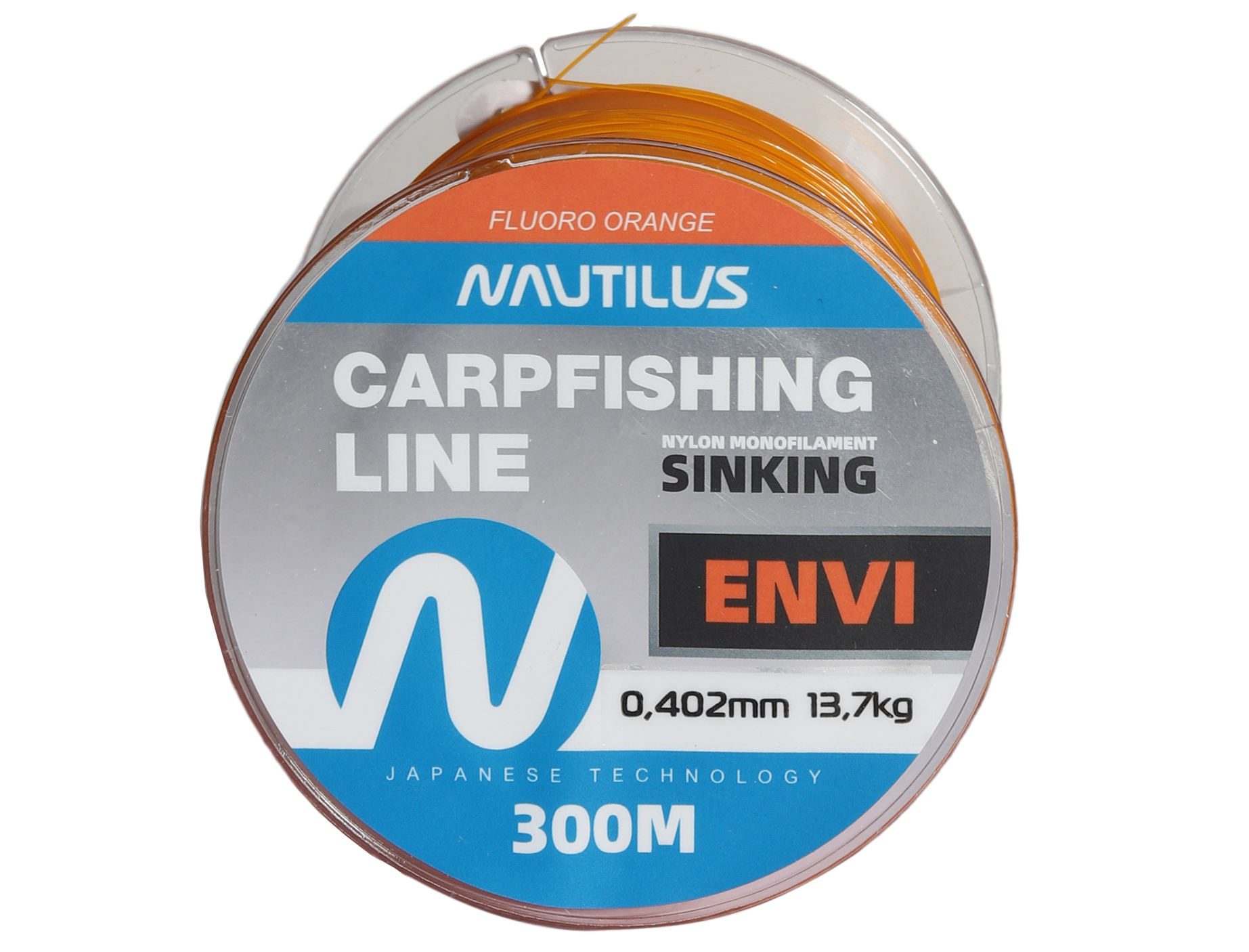 Леска Nautilus Envi Fluoro orange 300м 0,402мм 13,7кг  - фото 1